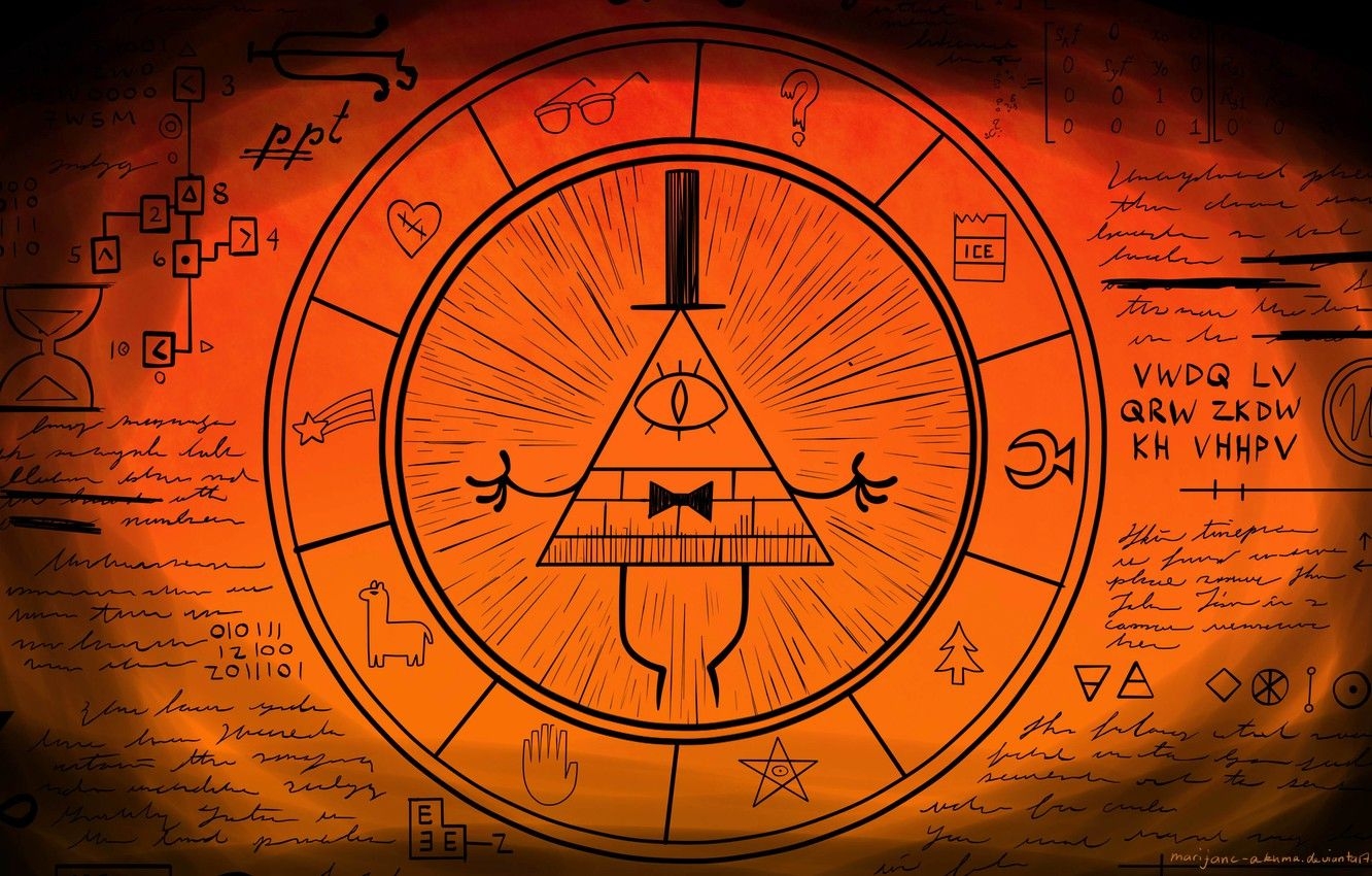 1340x850 Wallpaper Gravity Falls, Bill Cipher, Gravity Falls, Bill Cipher, Remember! Reality is an illusion, the universe is a hologram, buy gold image for desktop, section фильмы, Desktop