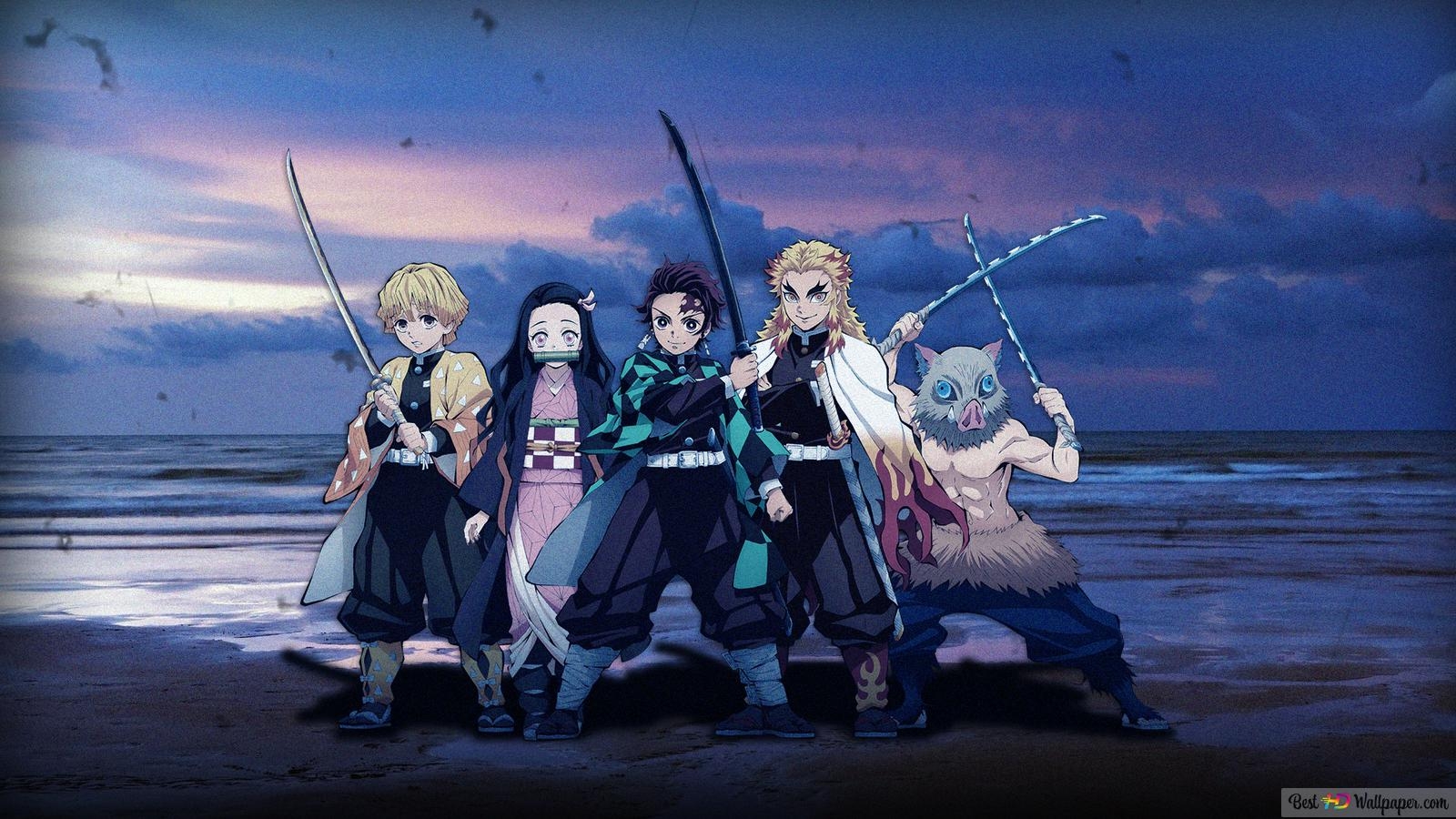 1600x900 Demon Slayer Group HD wallpaper download, Desktop