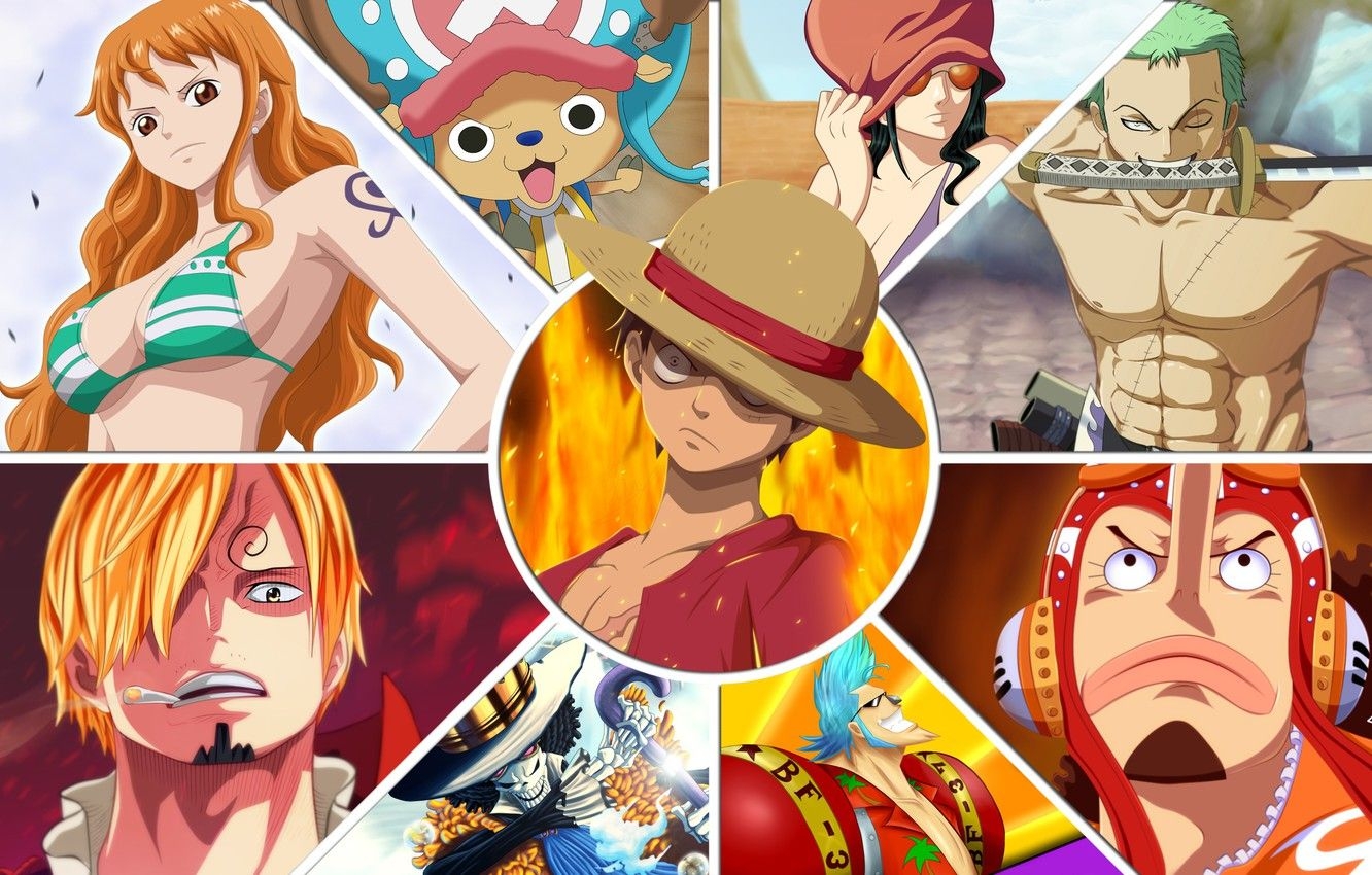 1340x850 Photo Wallpaper Nami, Chopper, Monkey D Luffy, Usopp, Zoro Nami Usopp Sanji Chopper Robin Franky Brook, Desktop