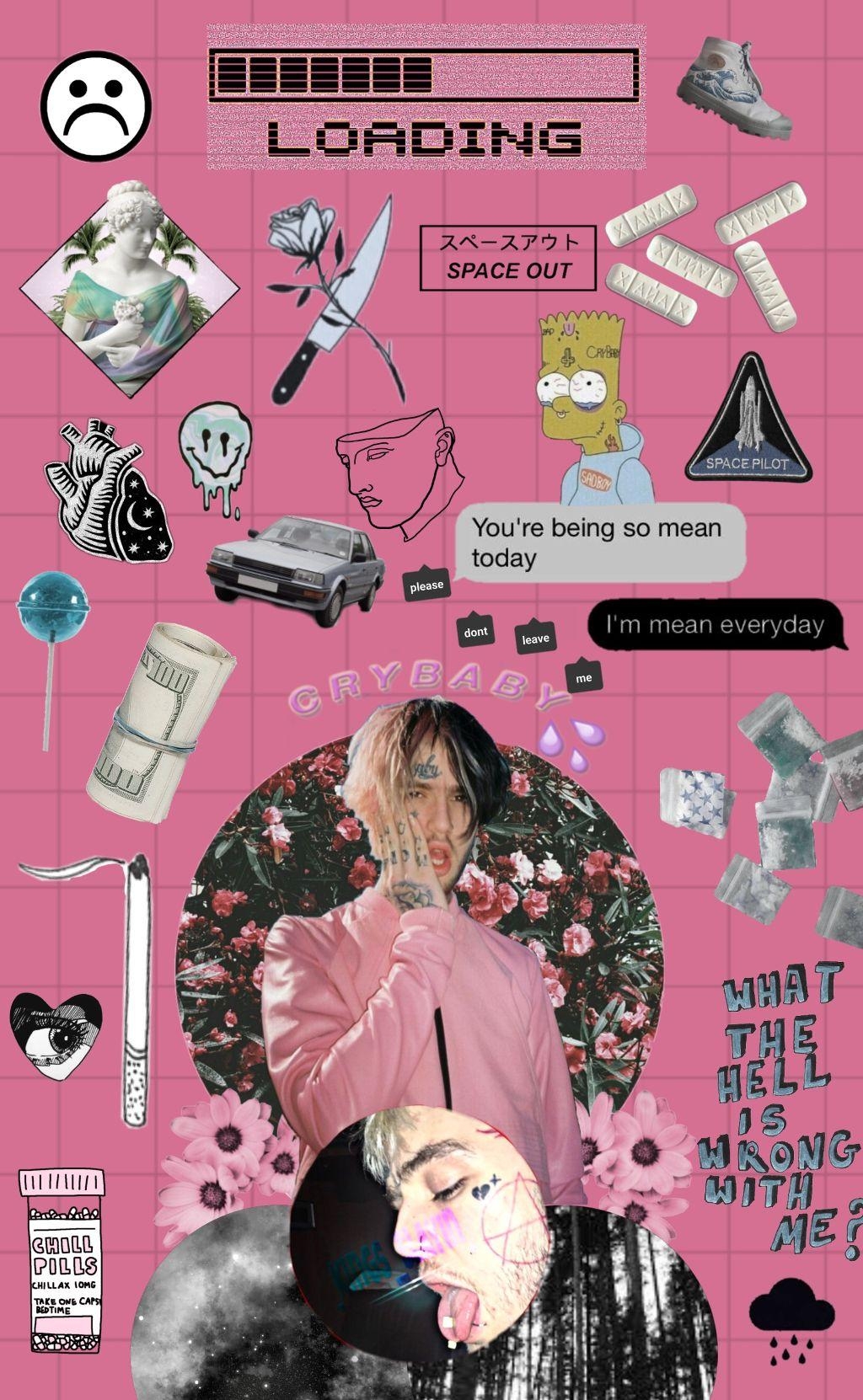 1030x1670 lilpeep pink collage wallpaper aesthetic, Phone