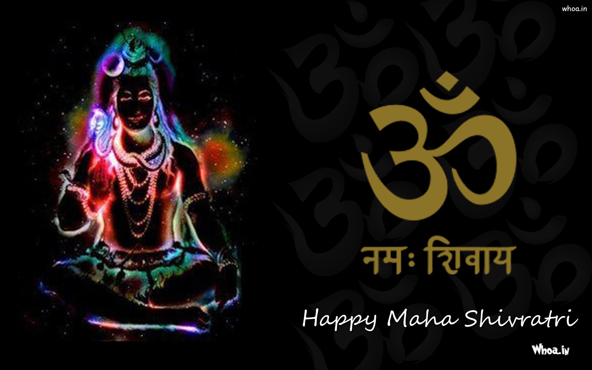 1920x1200 Om Namah Shivaya And Lord Shiva Wallpaper With Black Background, Desktop