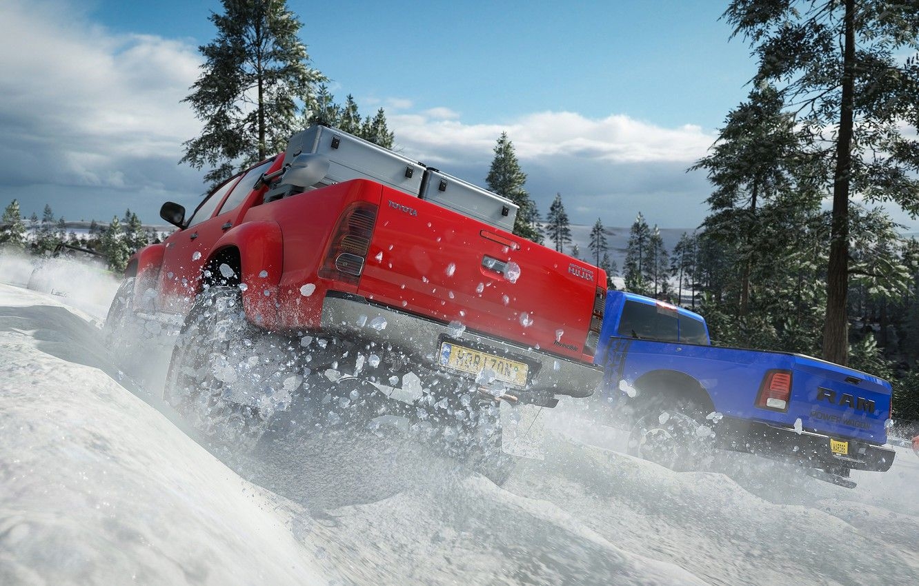 1340x850 Wallpaper trucks, Forza Horizon Snowy trucks image for desktop, section игры, Desktop