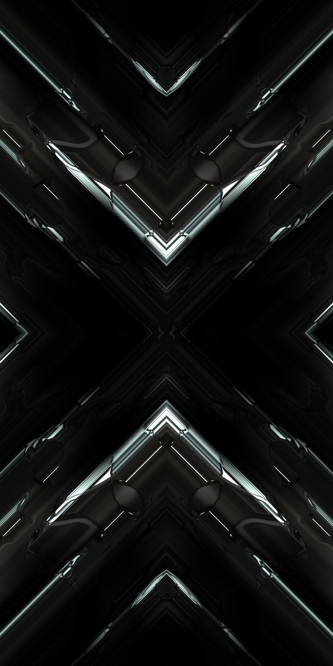 1080x2160 Download  wallpaper fractal, dark, abstract, honor 7x, Phone