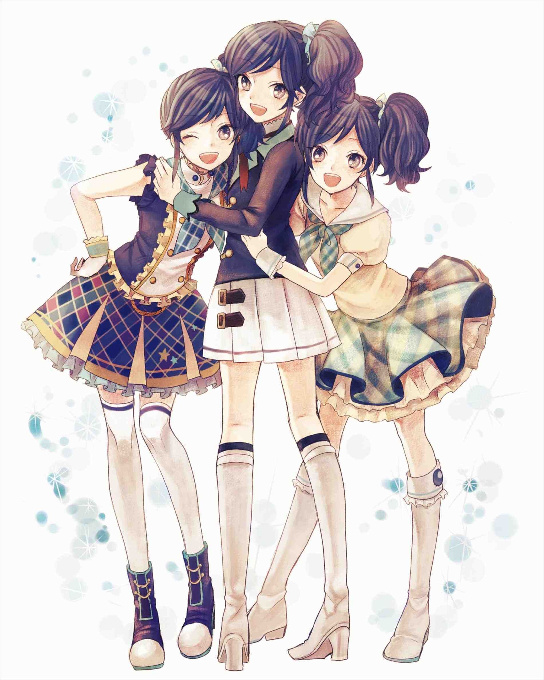 1900x2380 Cute 3 Best Friends Drawing Anime, Phone