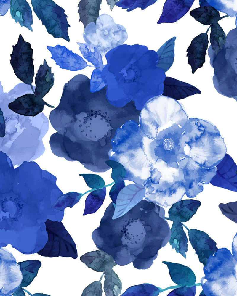 800x1000 Blue Floral Background, Phone