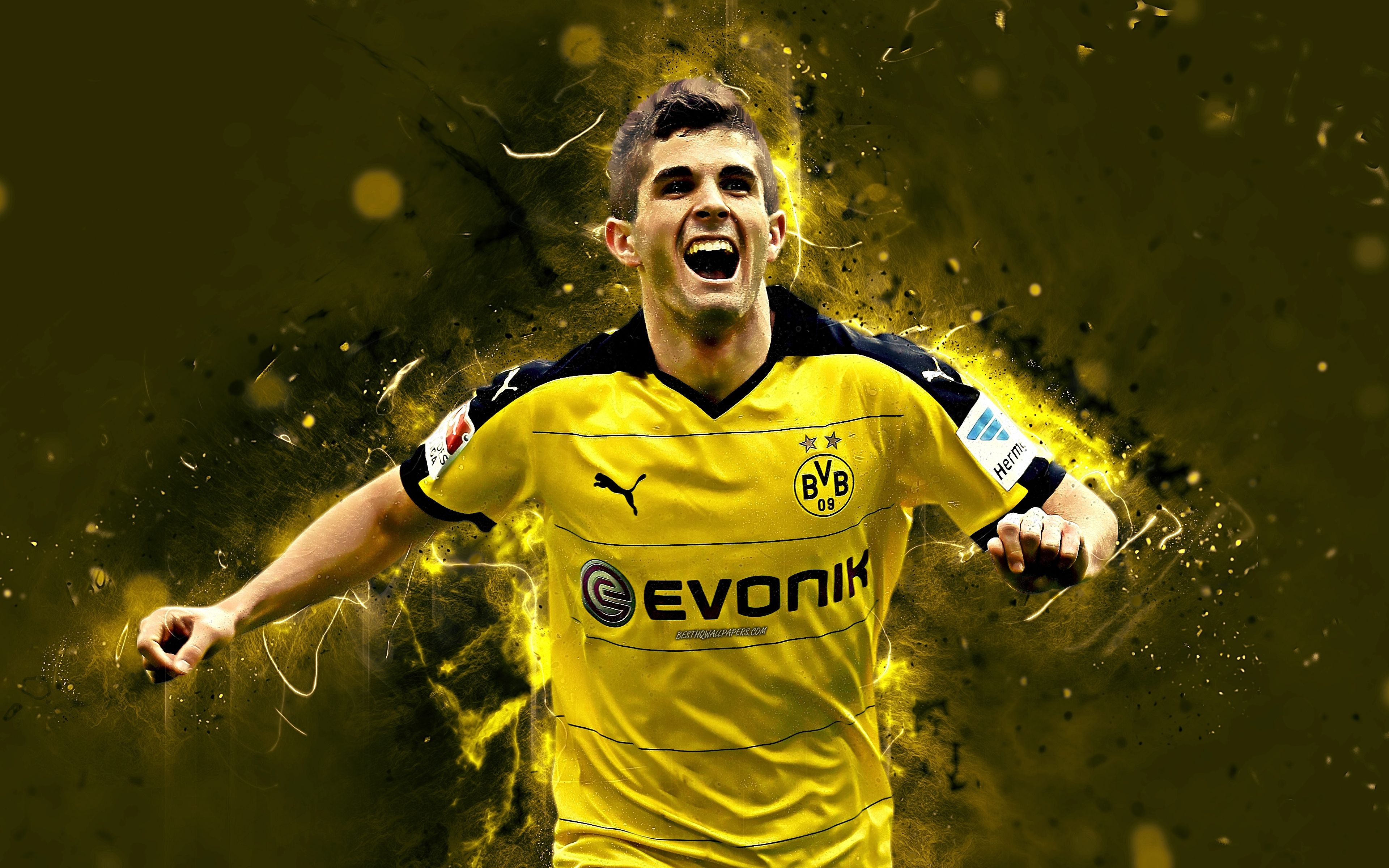 3840x2400 Download wallpaper 4k, Christian Pulisic, abstract art, football, Desktop