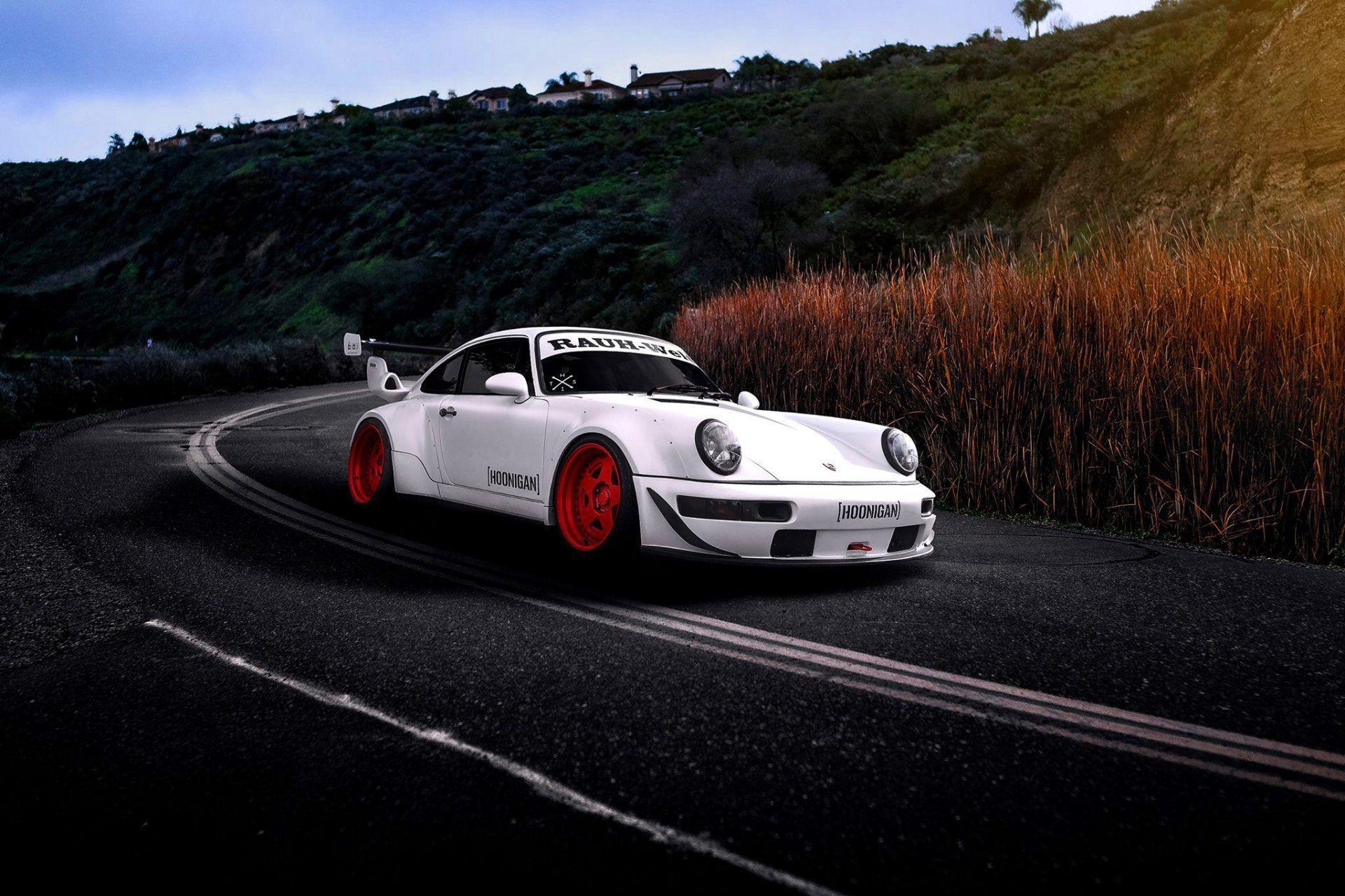 1920x1280 porsche rwb hoonigan white road car sun HD wallpaper, Desktop