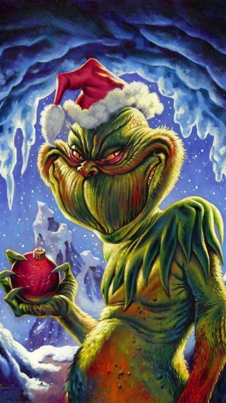 740x1310 Download Grinch With Christmas Ball Wallpaper, Phone