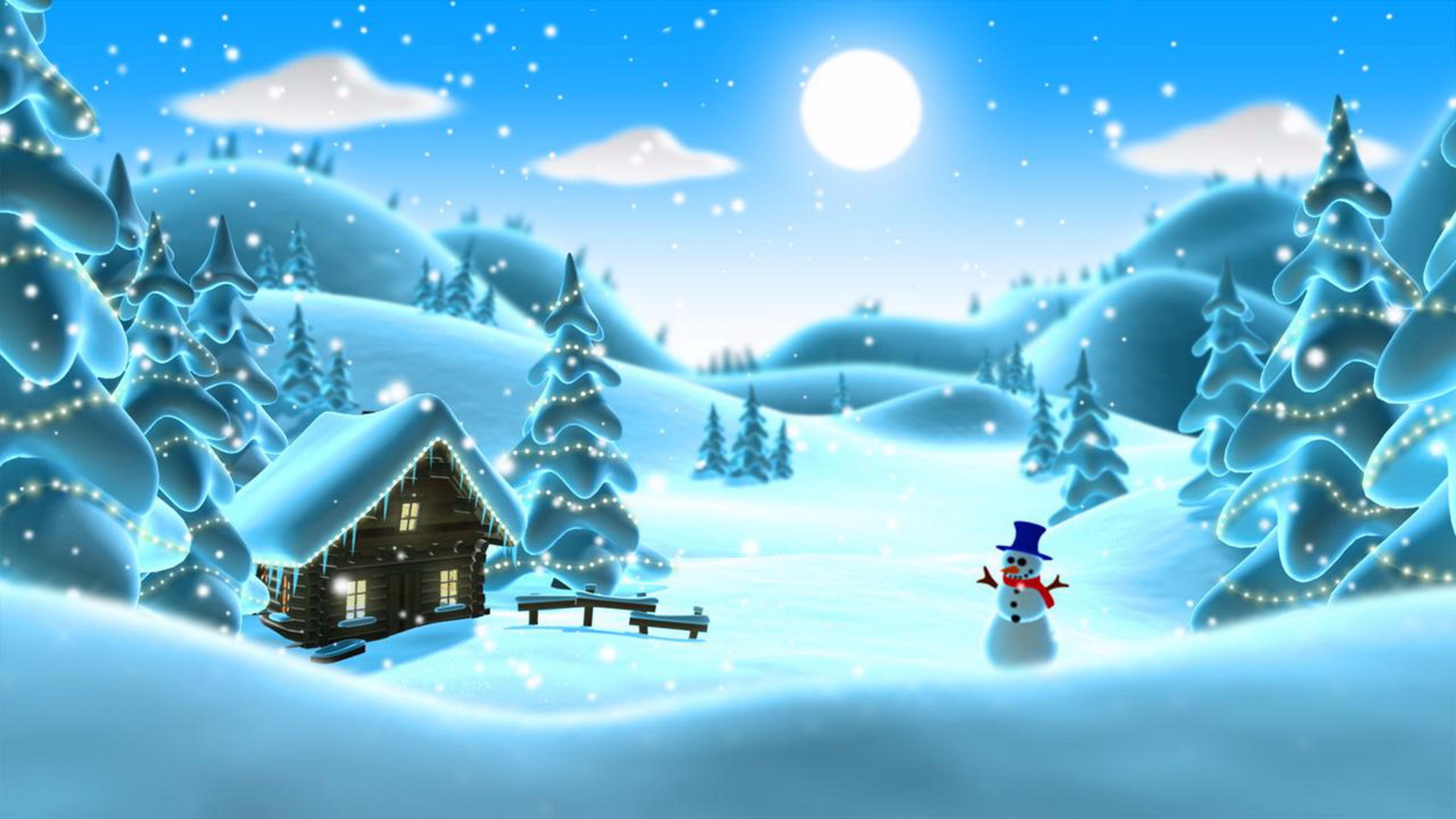 3840x2160 Cartoon Winter Desktop Wallpaper Free Cartoon Winter Desktop Background, Desktop