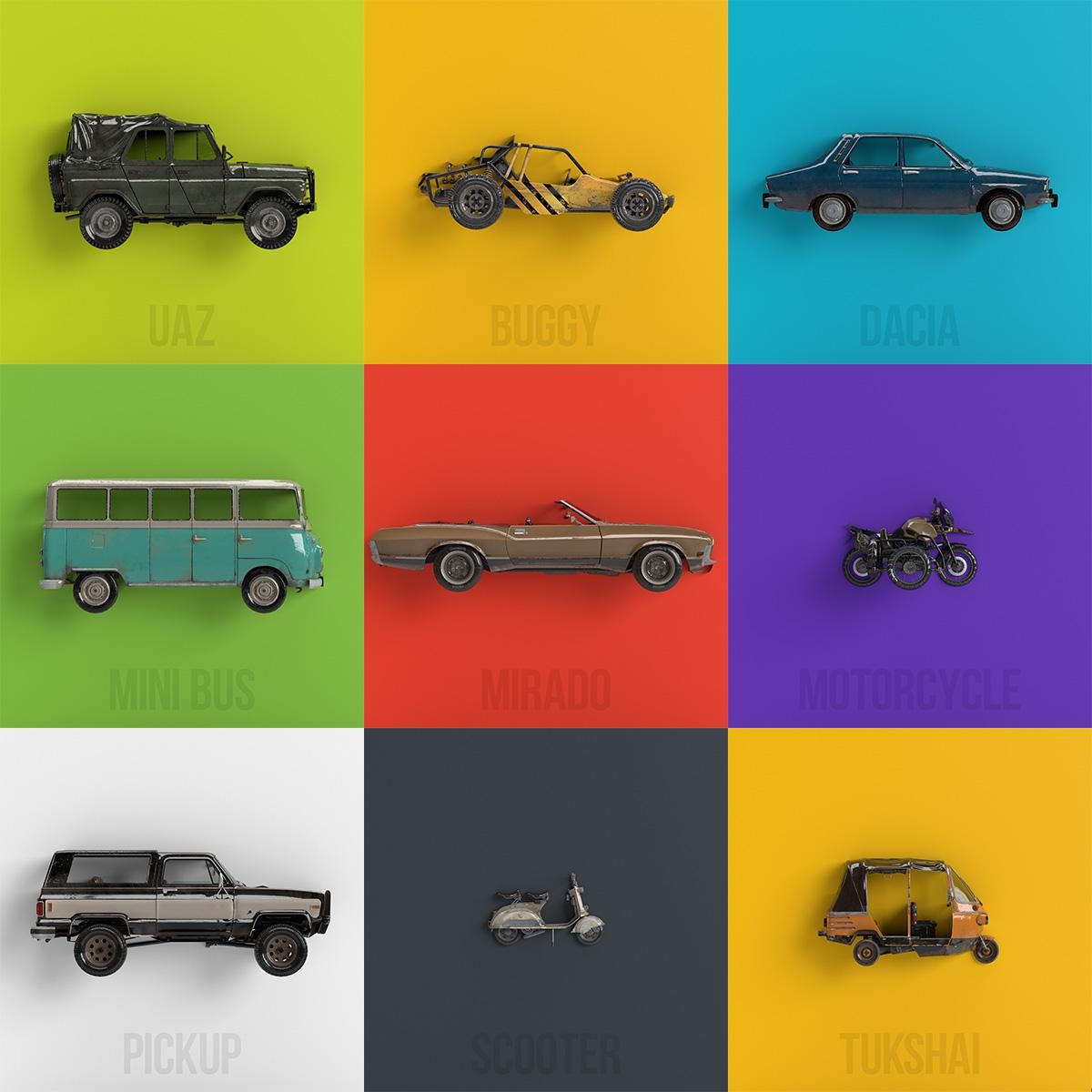 1200x1200 Vehicles of PUBG 3D Wallpaper / Fanart, Phone