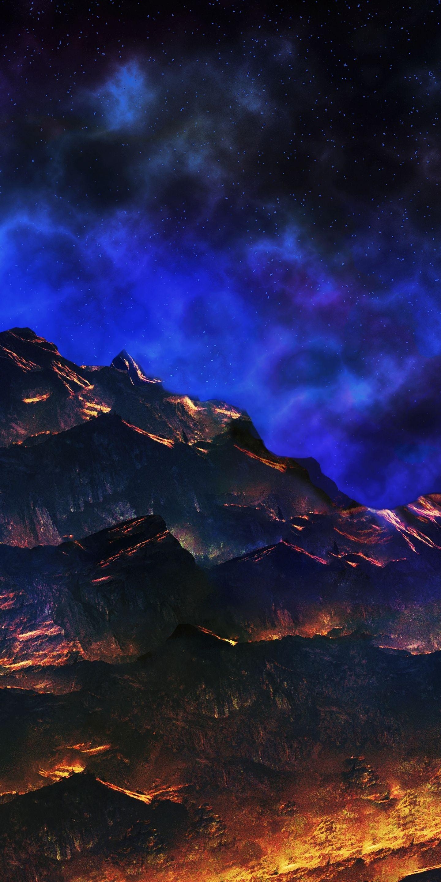 1440x2880 Artwork, mountains, dark,  wallpaper. Eccentric Art, Phone