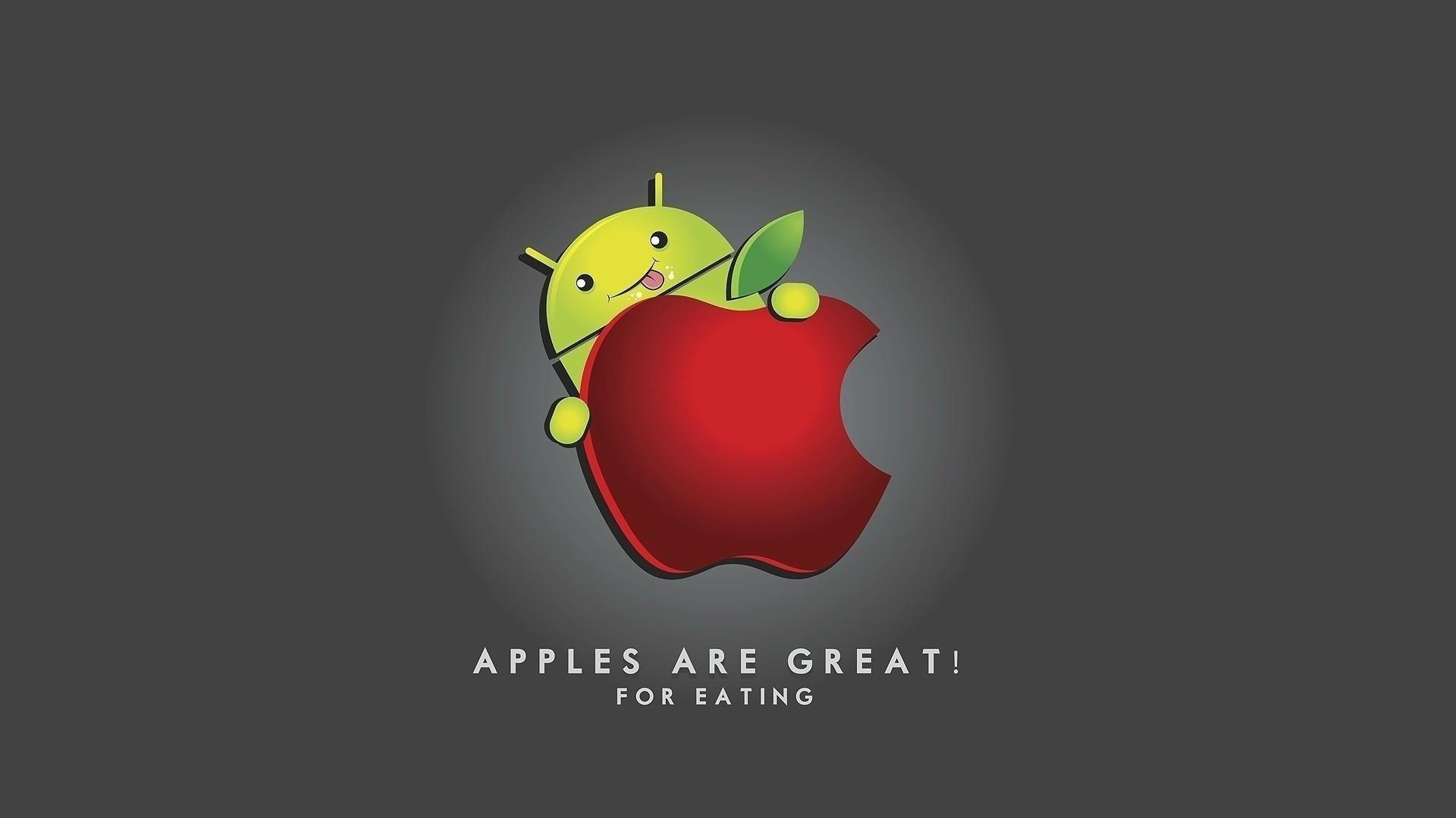 1920x1080 Apple and android logo wallpaper, Desktop