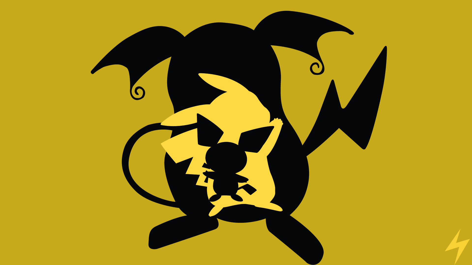 1920x1080 Raichu Evolution Line Minimalism, Desktop