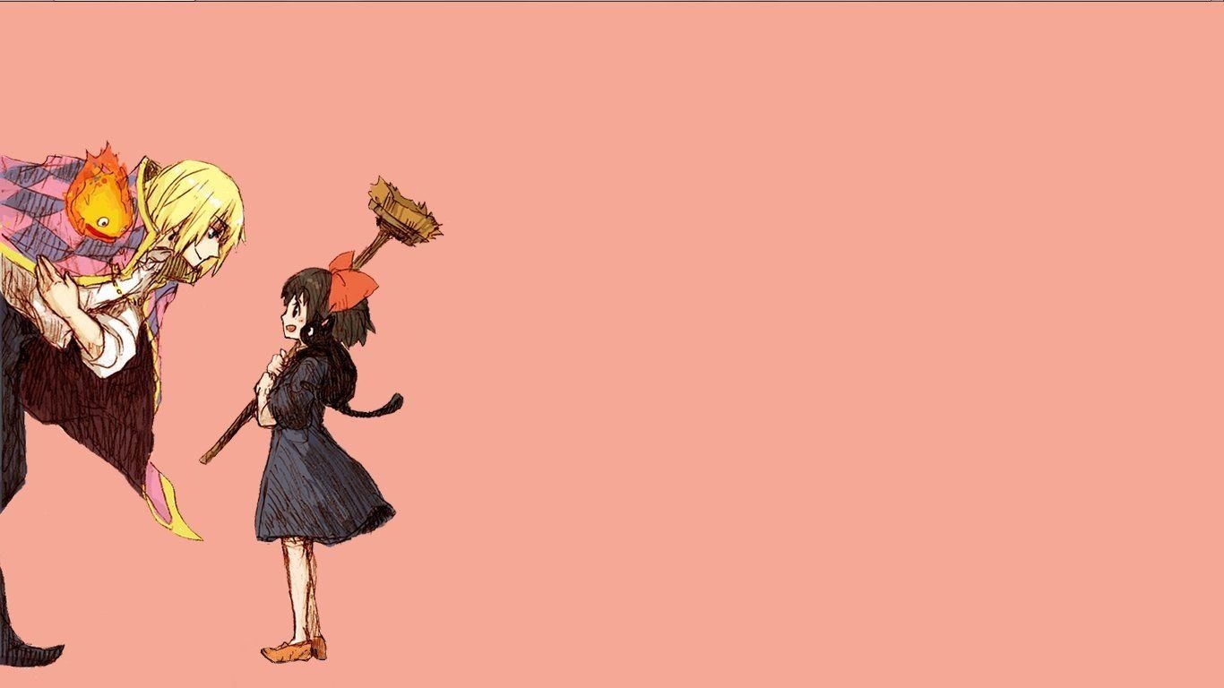 1370x770 Kikis Delivery Service, Howls Moving Castle, Hayao Miyazaki, Calcifer, Howl, Hair bows HD Wallpaper / Desktop and Mobile Image & Photo, Desktop