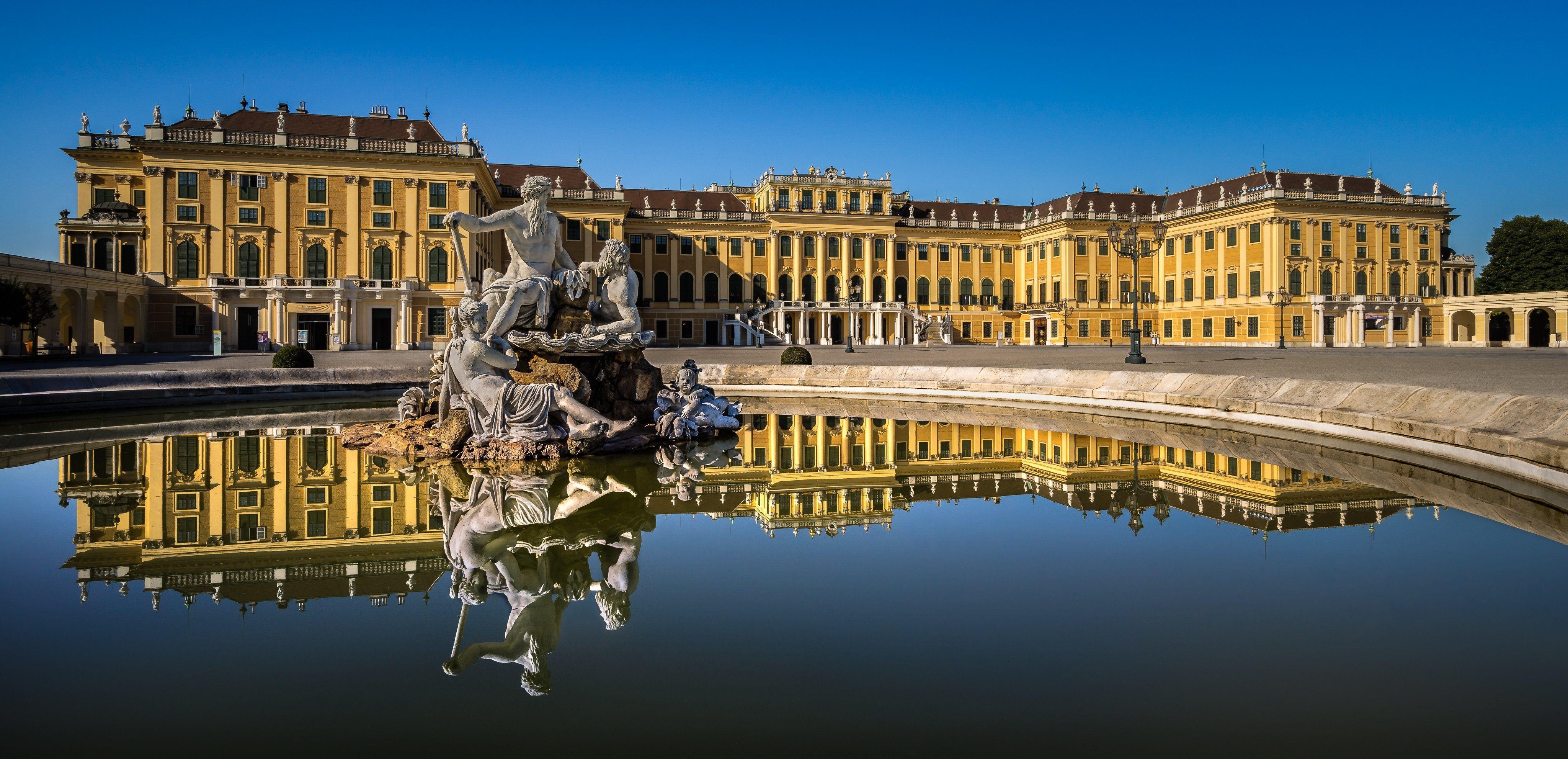 4100x1990 Sculptures Austria Palace Schonbrunn Palace Vienna Cities, Dual Screen