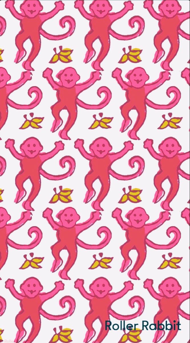 670x1200 Roller rabbit monkeys!. Preppy wallpaper, Rabbit wallpaper, Preppy wall collage, Phone