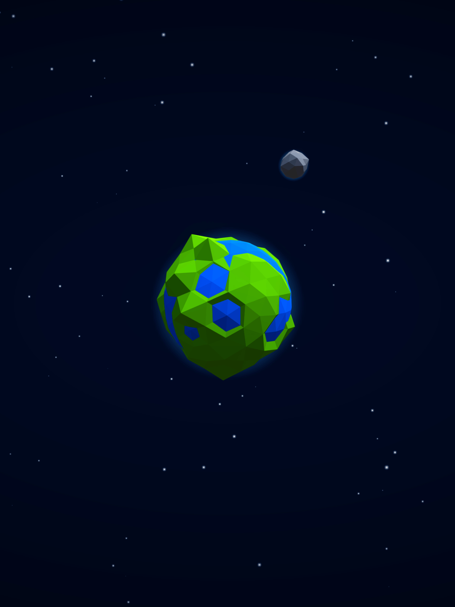 1540x2050 Download  Low Poly, Earth, Galaxy, Stars, Moon Wallpaper, Phone