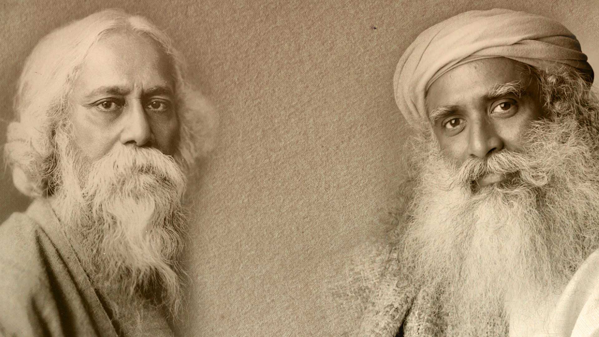 1920x1080 Rabindranath Tagore and Sadhguru Quotes, Desktop