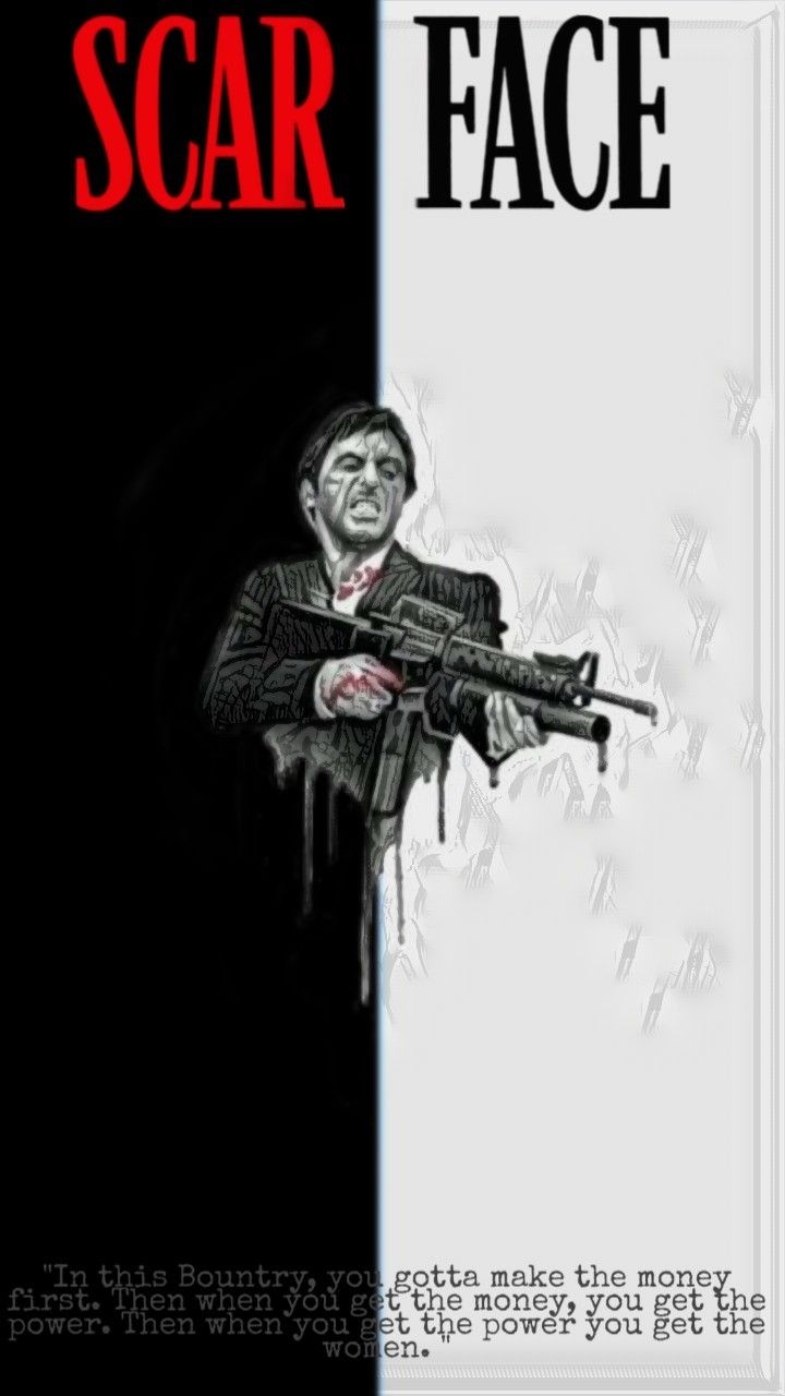 720x1280 Scarface wallpaper// created by// Autumn Higgins// oringal. The godfather poster, Scarface, Wallpaper iphone neon, Phone