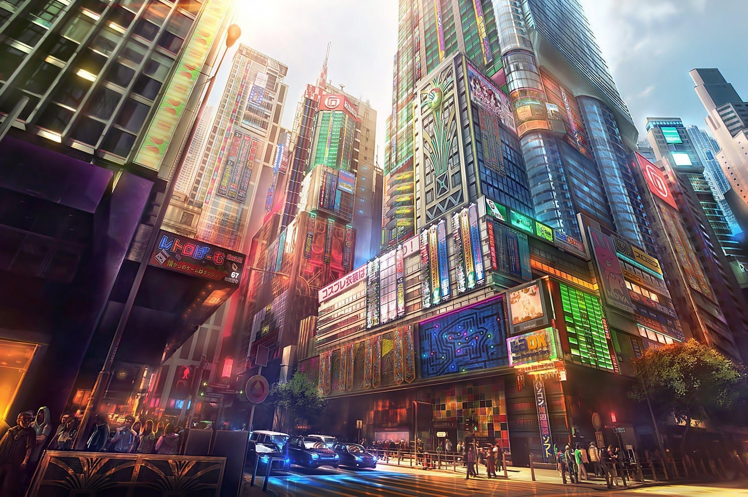 2560x1710 Japanese Anime City Wallpaper Free Japanese Anime, Desktop