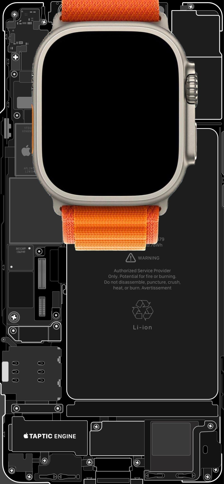 950x2050 Apple Watch Ultra Wallpaper for the iPhone 12, Phone