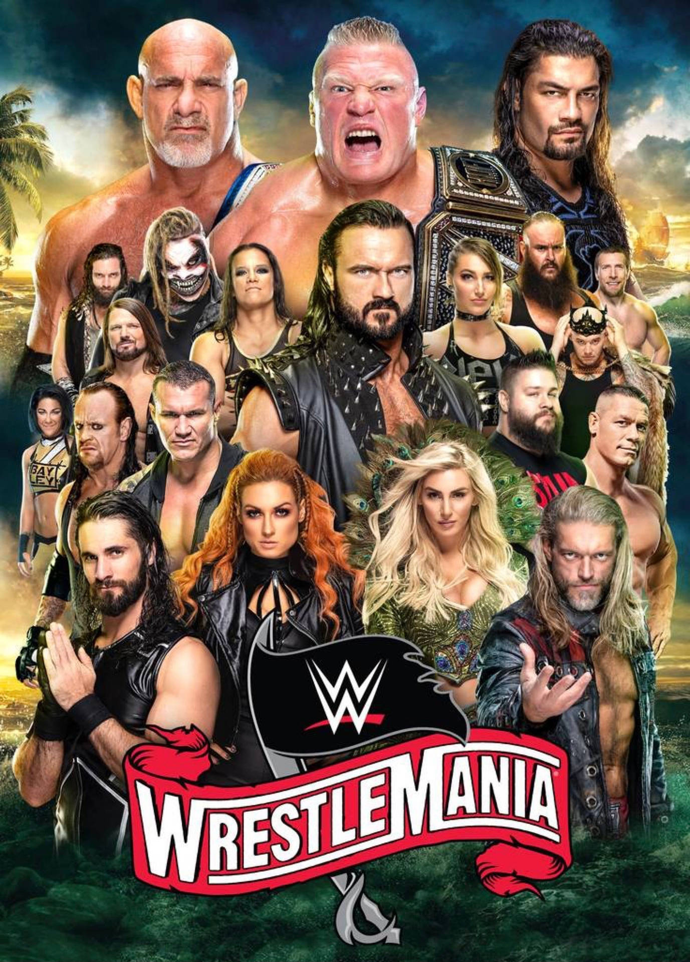 1380x1920 Download Wwe Wrestlemania Wrestlers Wallpaper, Phone