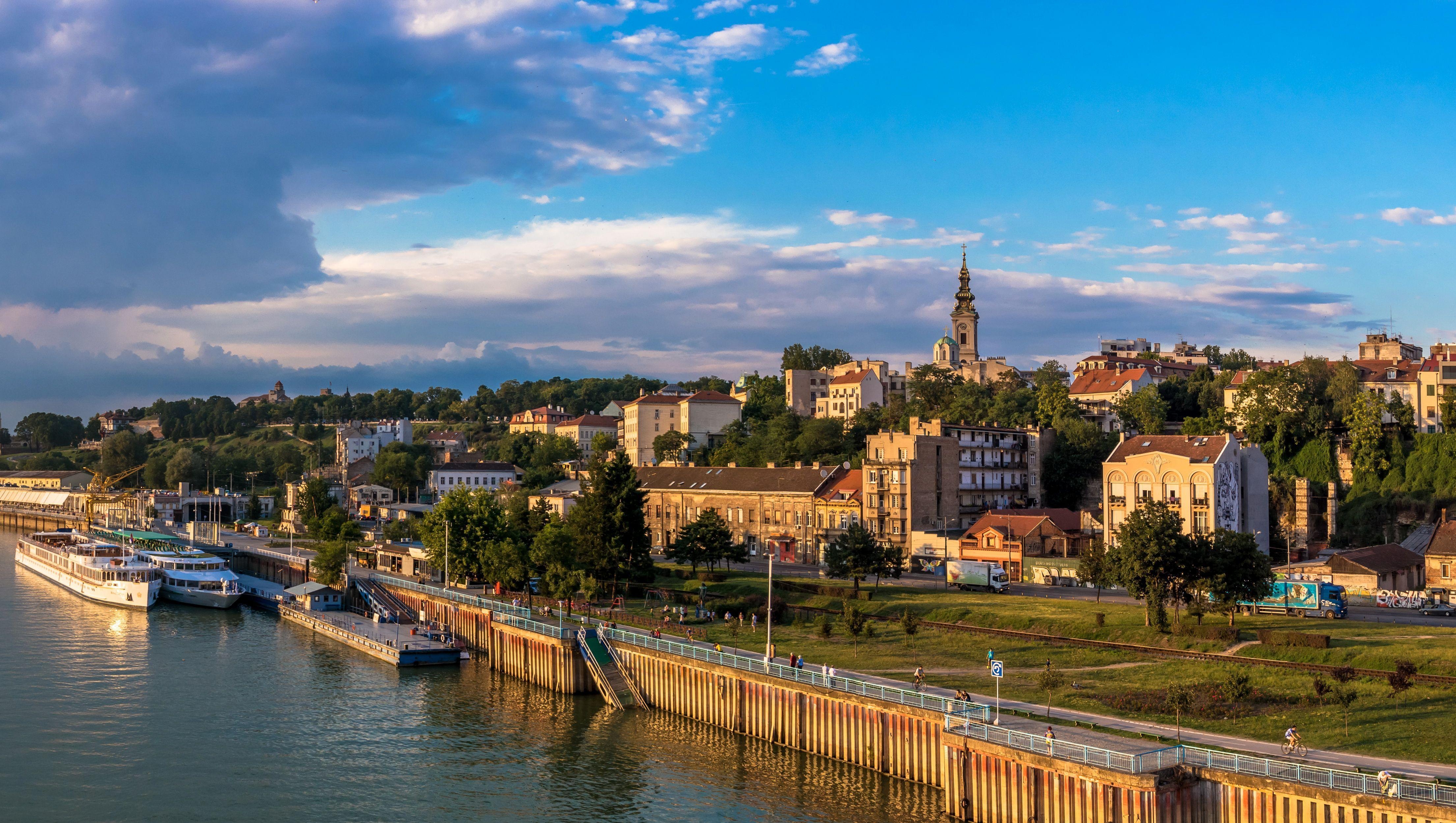 4420x2500 Photos Serbia Belgrade Sky Berth Rivers Cities Houses, Desktop