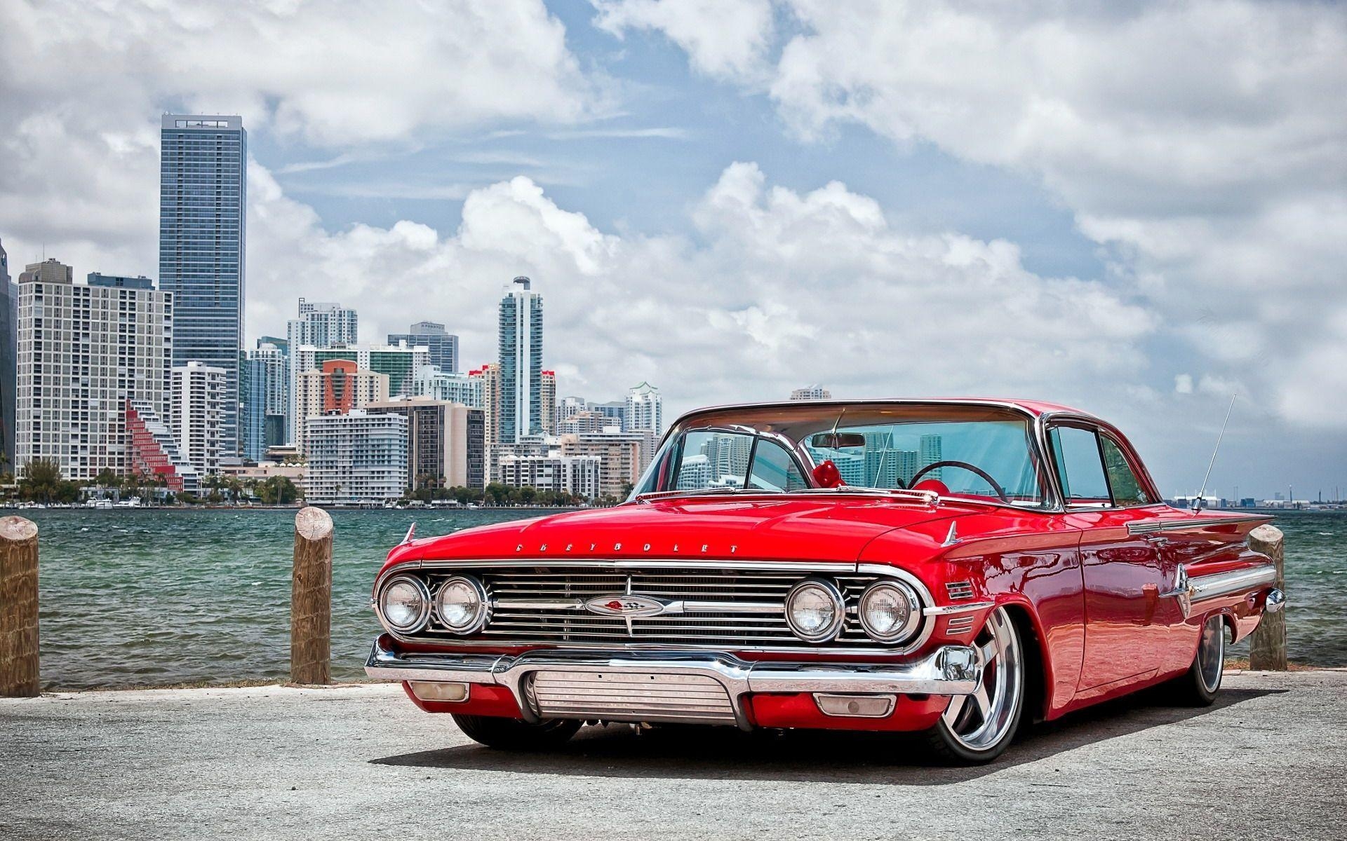 1920x1200 Chevrolet 1960 chevyred tuning low retro hot rod wallpaper, Desktop