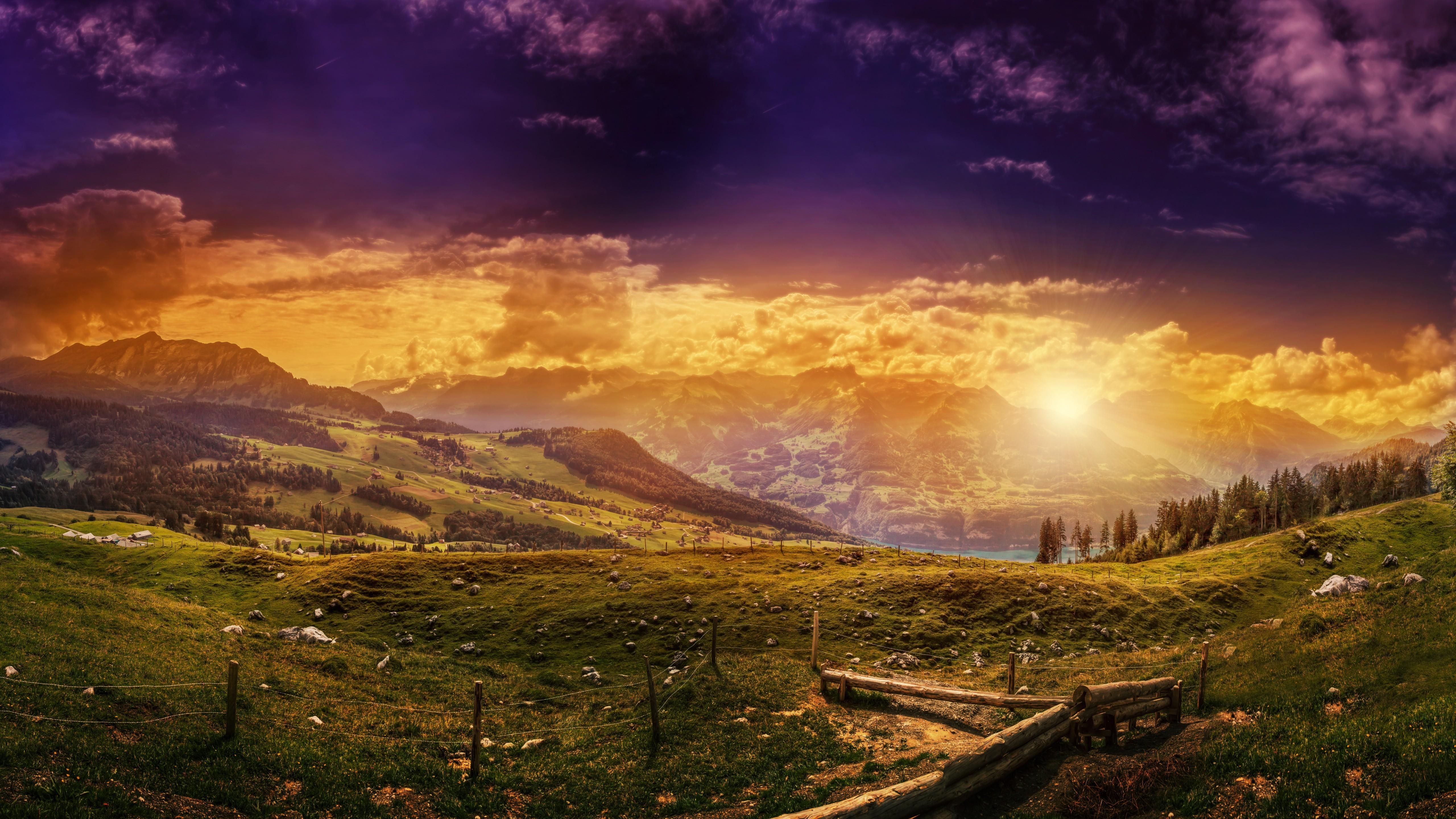 5120x2880 Wallpaper Switzerland, 5k, 4k wallpaper, 8k, HD, Mountains, sunset, Desktop