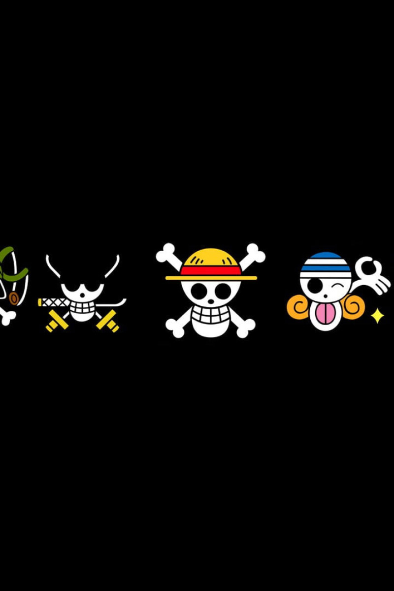 800x1200 One Piece Logo Wallpaper, Anime, Skull, Black Background, Copy Space, Studio Shot • Wallpaper For You, Phone