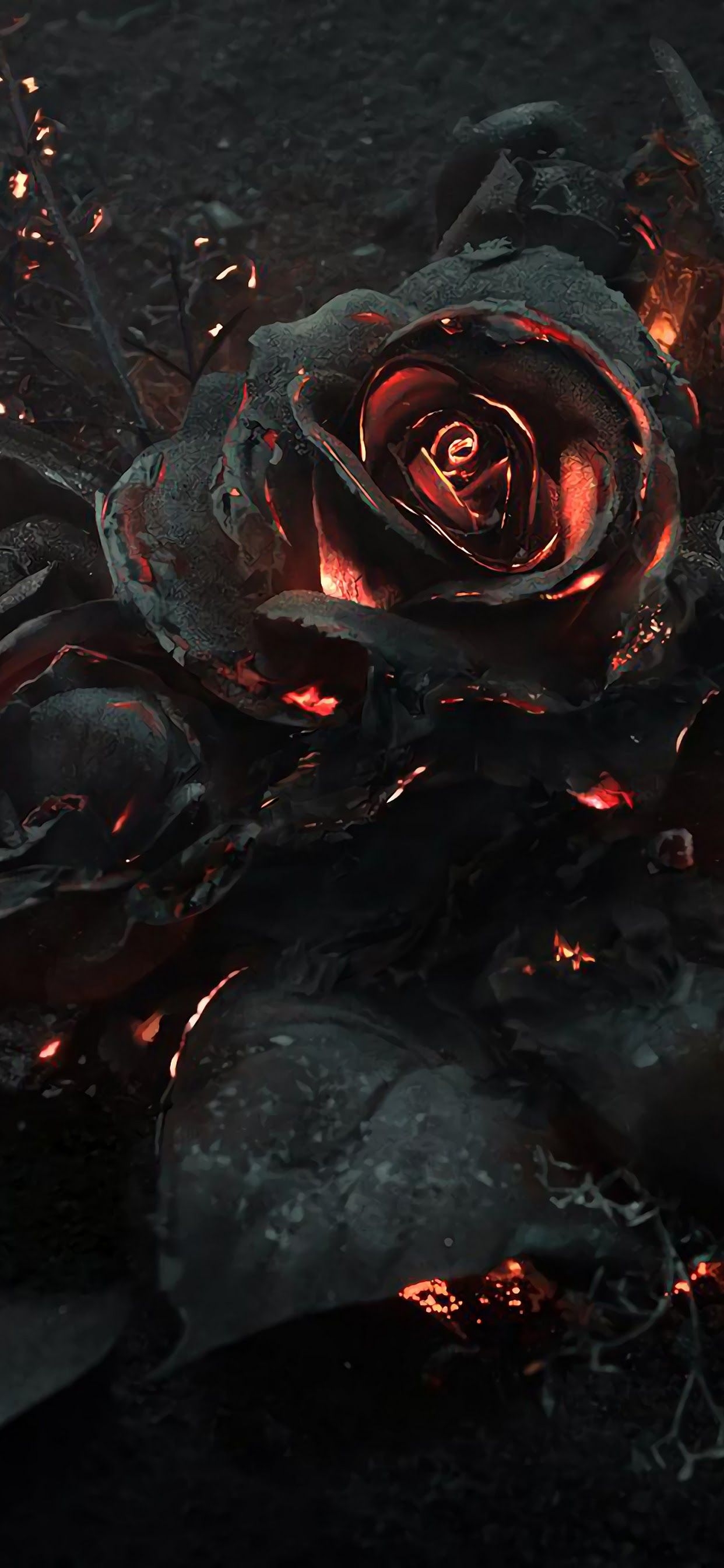 1250x2690 Flowers Burned Background 4K Wallpaper, Phone