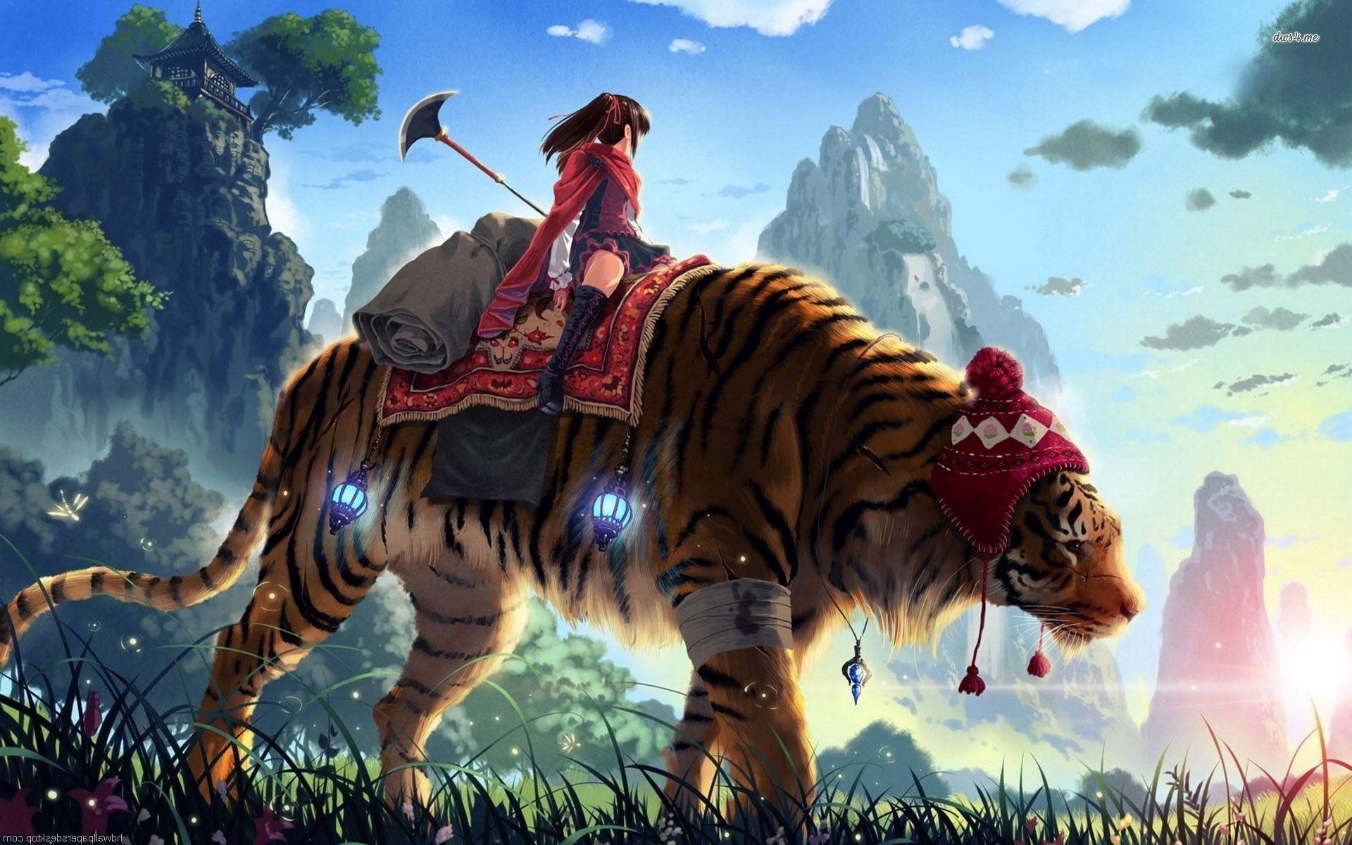 1920x1200 Giant Tiger in a Peruvian hat. HD anime wallpaper, Tiger wallpaper, Anime wallpaper, Desktop