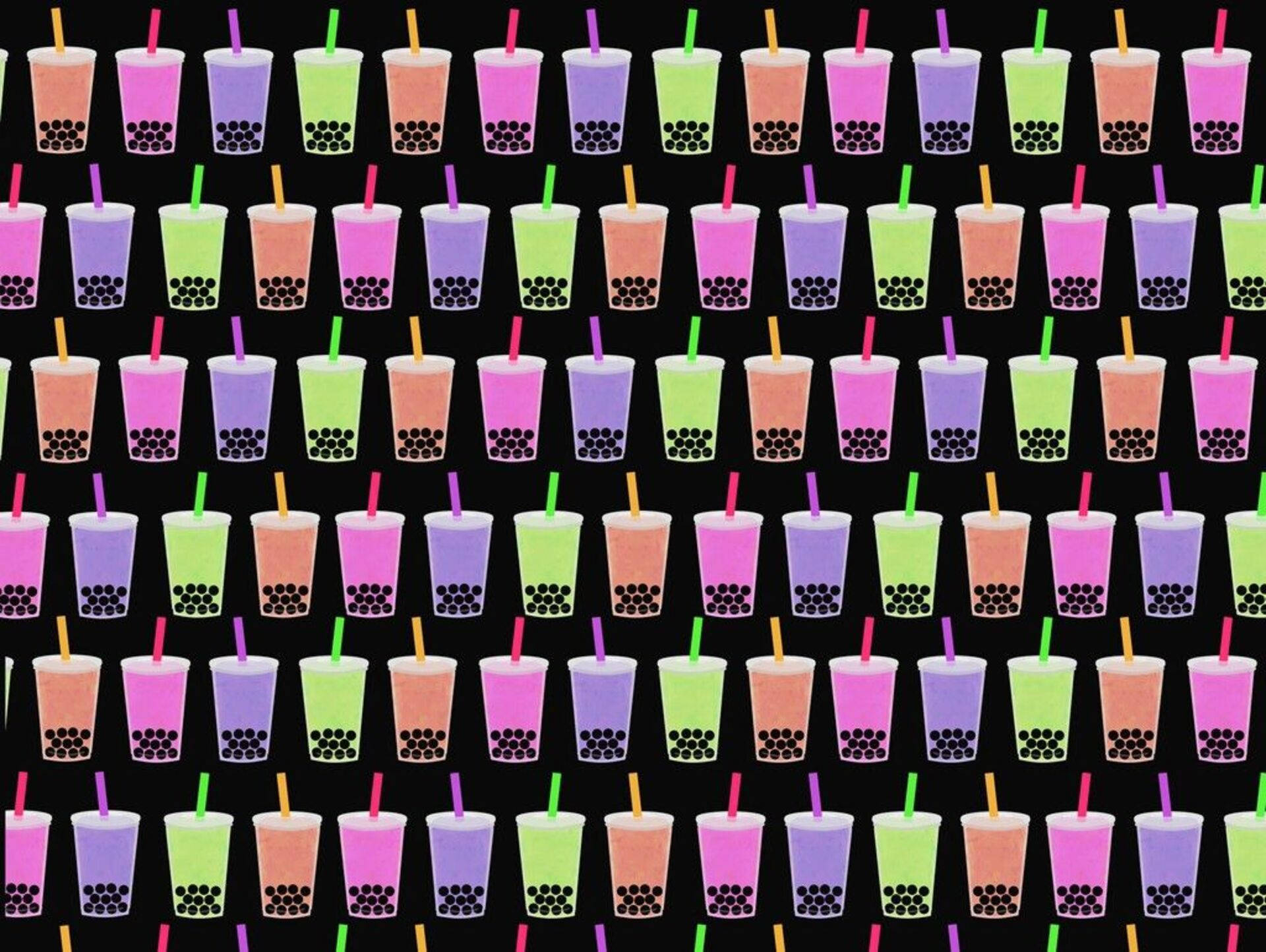 1920x1450 Download Bubble Tea Colorful Patterns Wallpaper, Desktop