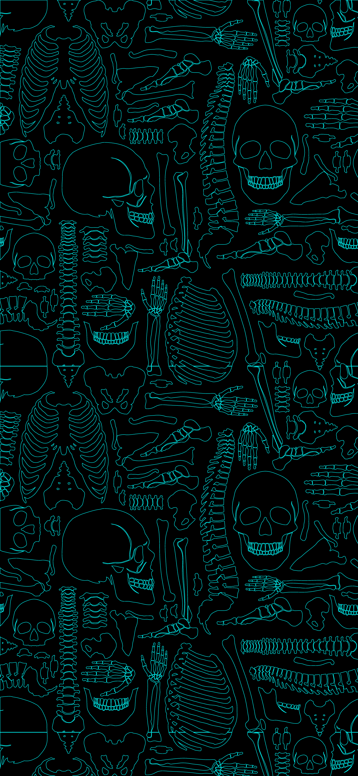 1210x2610 Amoled wallpaper skeleton, Phone