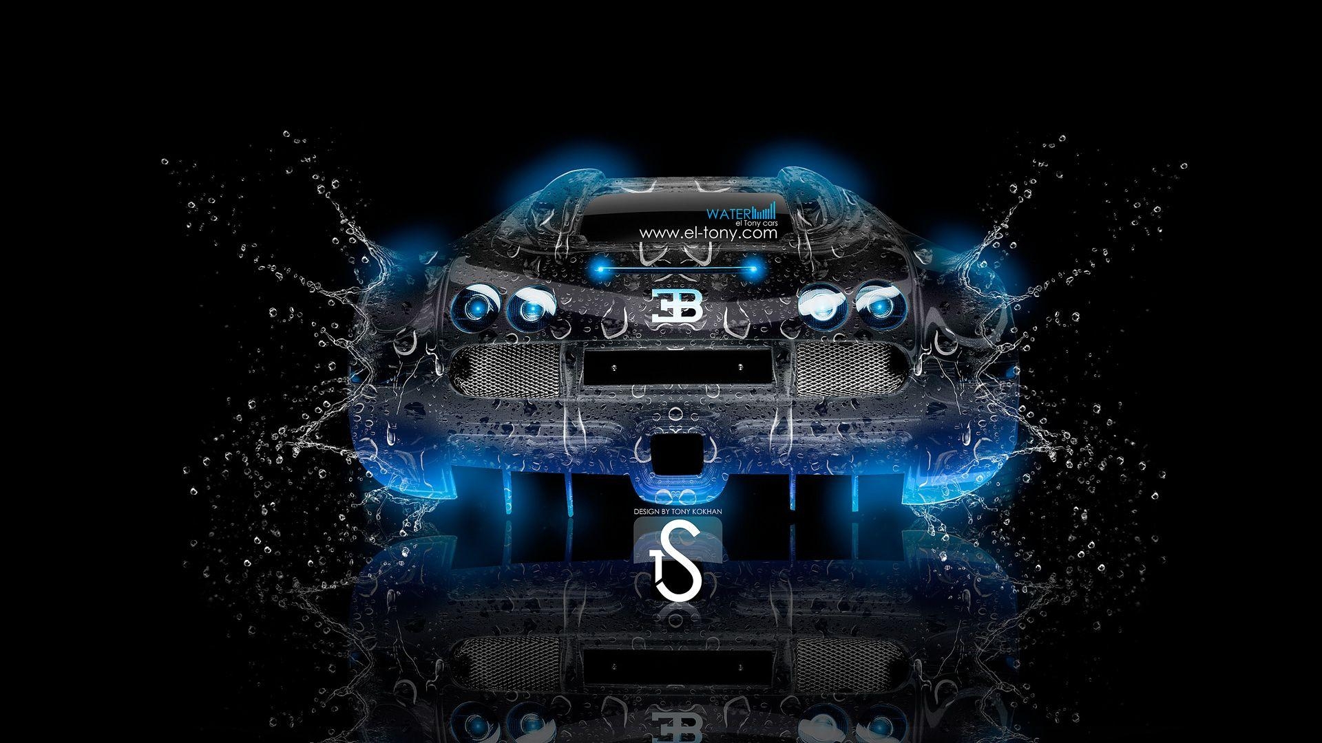 1920x1080 Bugatti Veyron Water Car 2013 Back Blue Neon Hd Wallpaper By Tony, Desktop