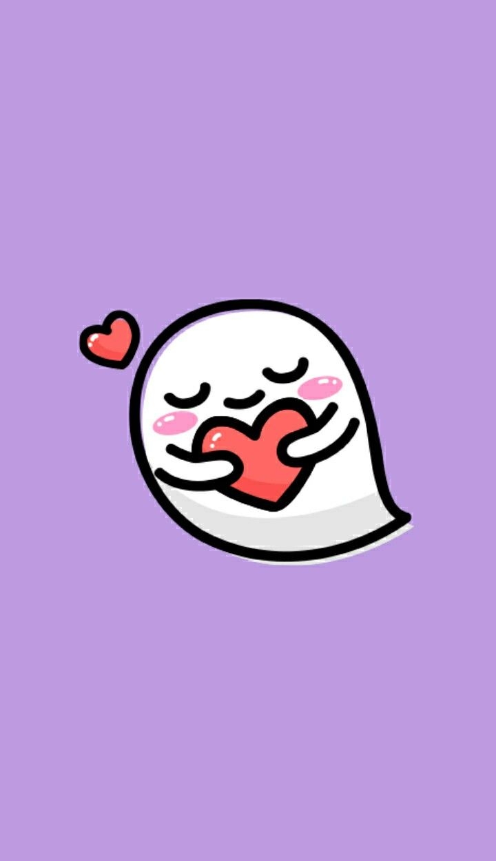 720x1250 Cute Wallpaper ghost. Heart ❤️. Halloween wallpaper, Kawaii wallpaper, Kawaii cute wallpaper, Phone