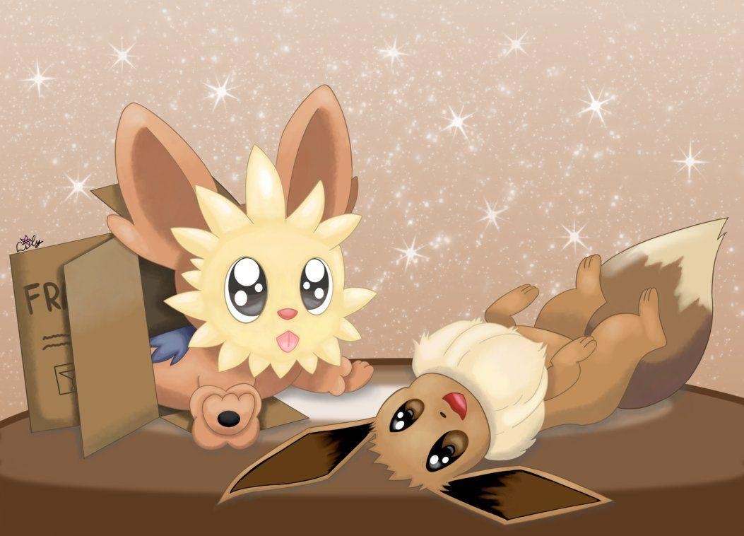 1060x760 Lillipup and Eevee, Desktop