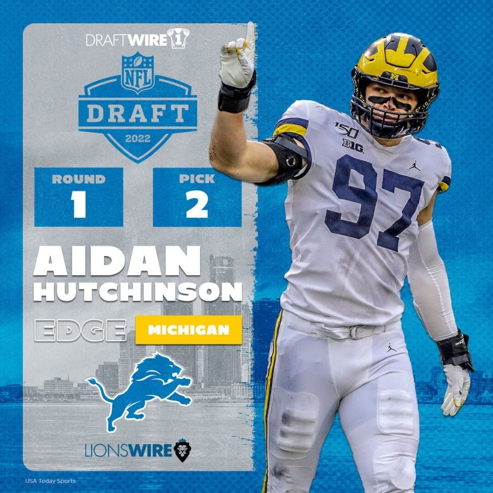 1000x1000 Twitter reactions after Aidan Hutchinson went to the Detroit Lions, Phone