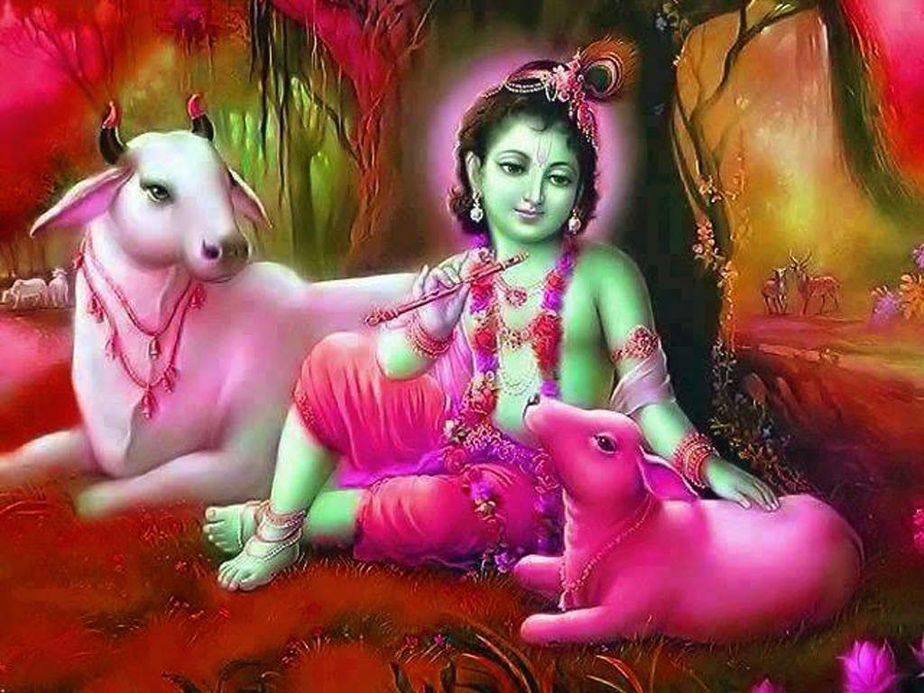 1030x770 Baby Krishna Cute Wallpaper With Cow Background Wallpaper Picture, Desktop