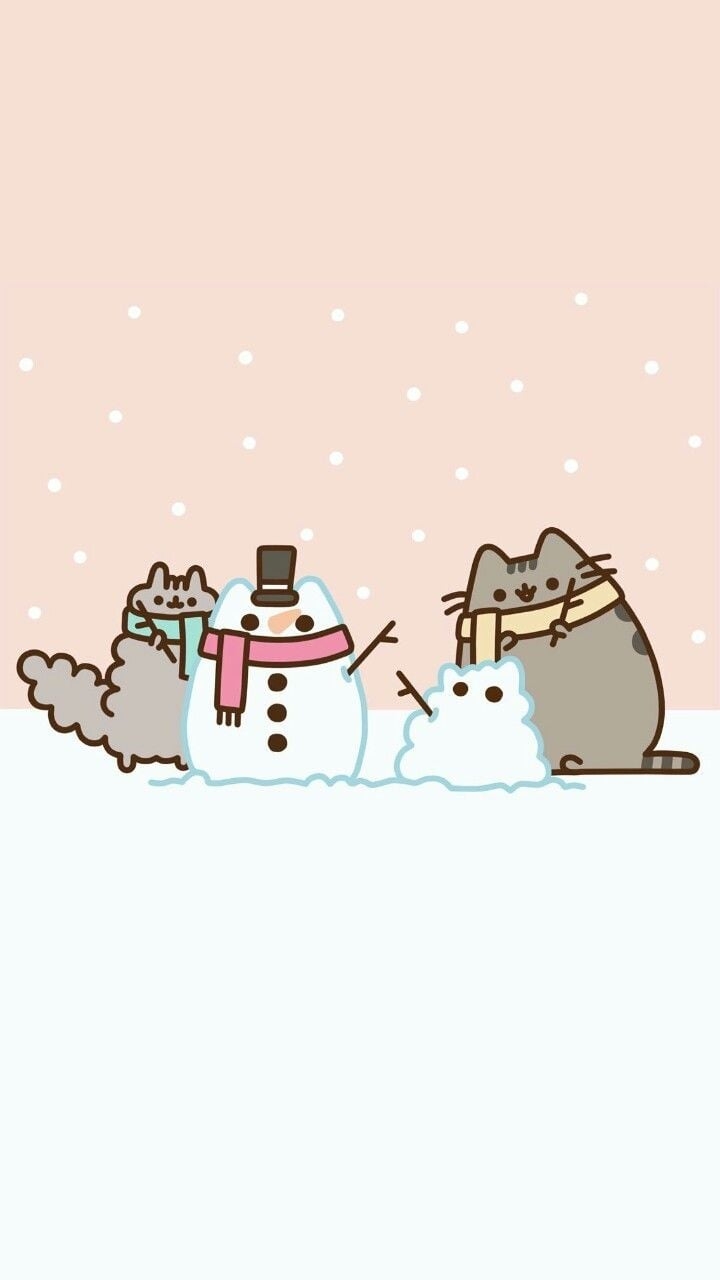 720x1280 art, background, beautiful, beauty, cartoon, cats, design, drawing, illustration, kawaii, kitty, pastel, pink, snow, wallpaper, we heart it, winter, cute cats, pink background, wallpaper iphone, art cat, beautiful art, pastel color, pastel, Phone