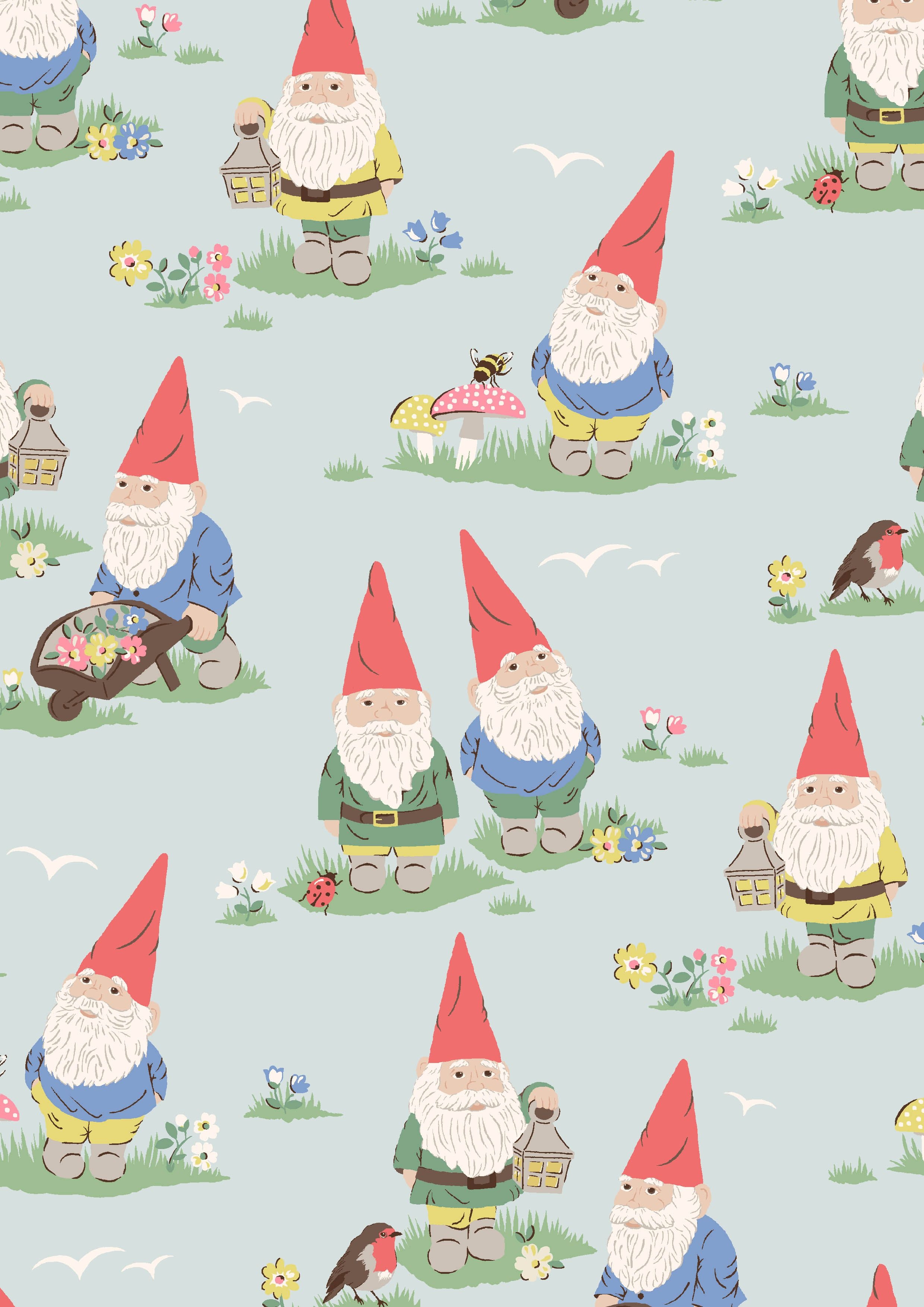 2480x3510 Introducing Garden Gnomes Kidston. Gnome garden, Gnomes, Pattern wallpaper, Phone