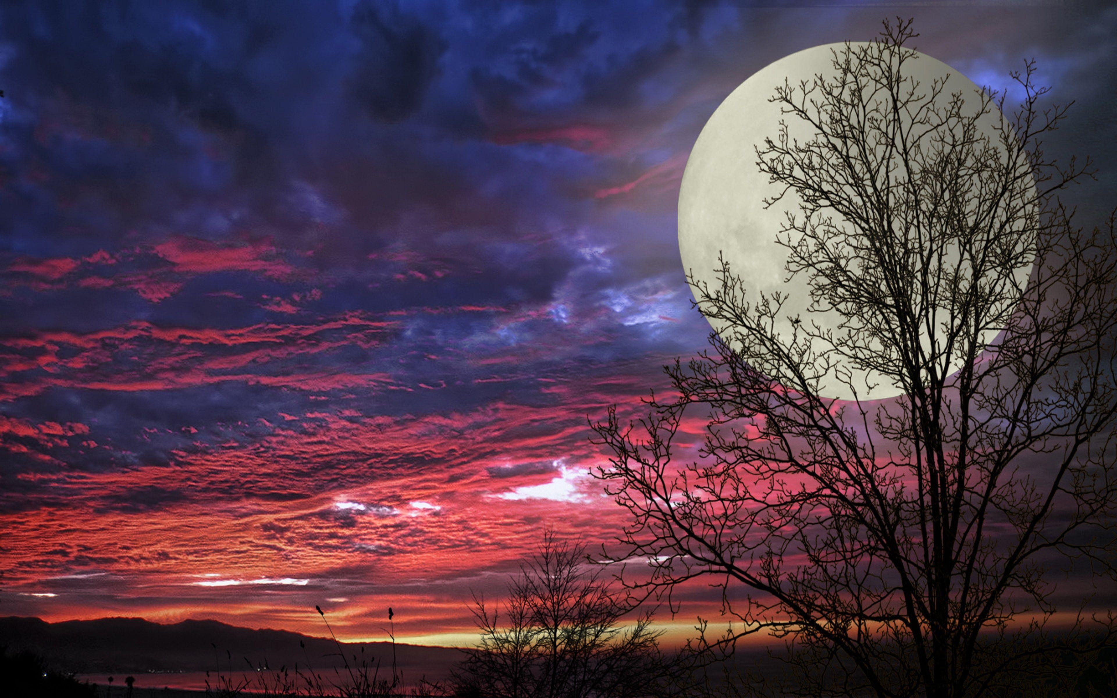 3840x2400 Super Moon HD Wallpaper For Mobile Phones And Laptops 1920x1200, Desktop