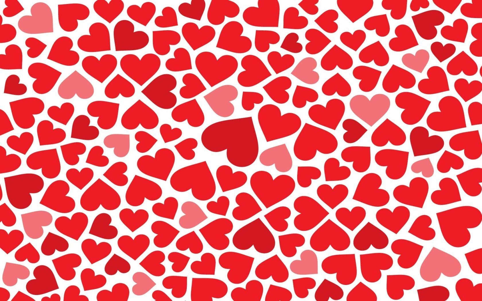 1680x1050 Red Hearts Wallpaper, Desktop