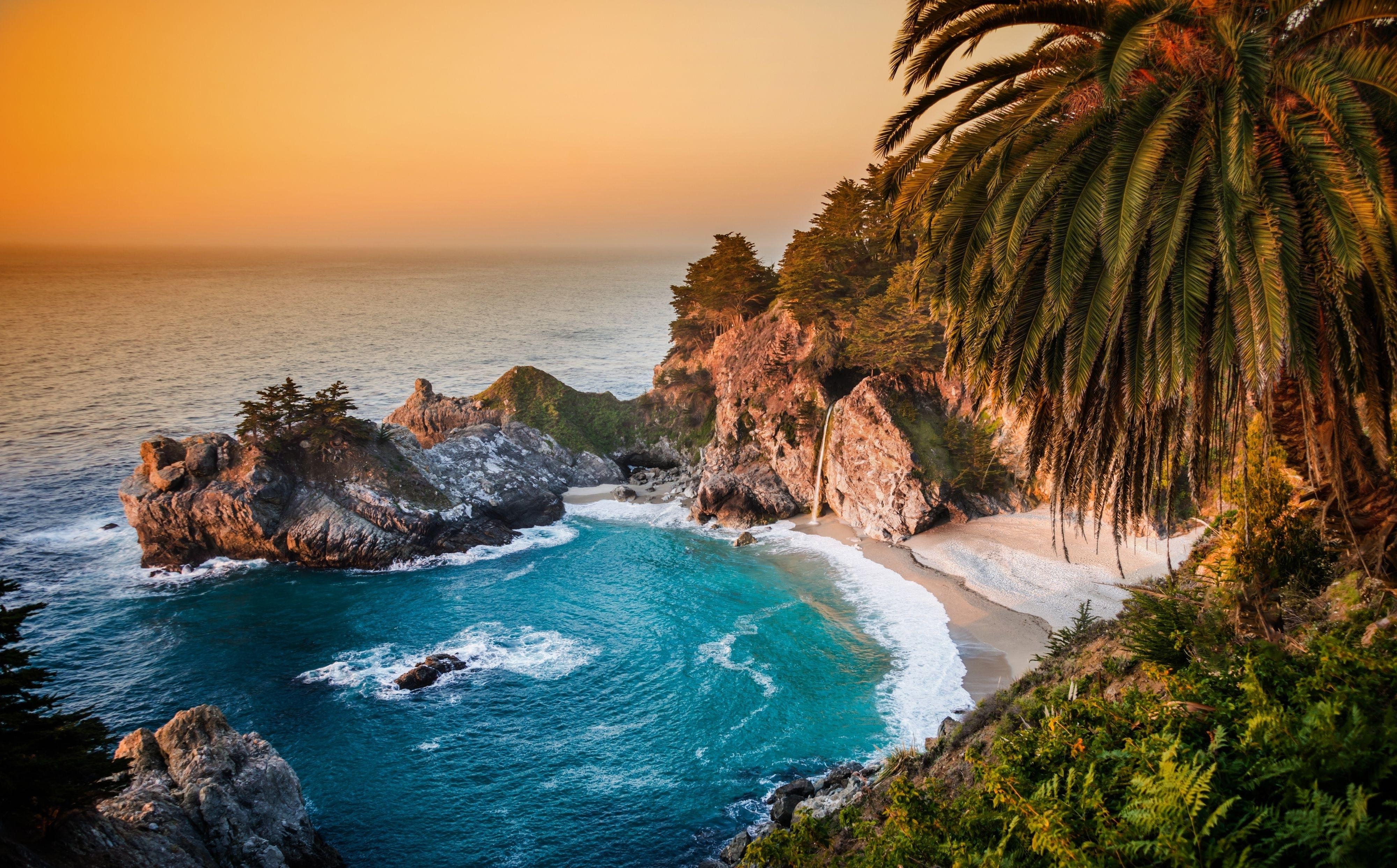 4000x2490 Wallpaper,  px, California, ocean, pacific, waterfall, Desktop