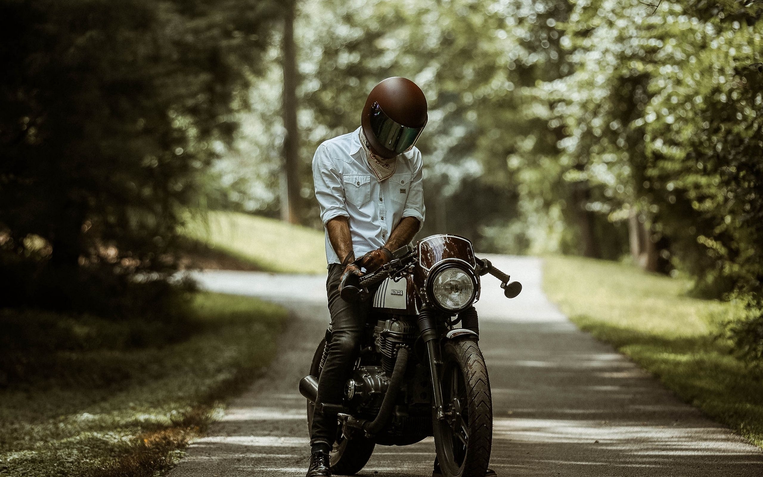 2560x1600 Motorcyclist, Motorcycle, Helmet, Road, Summer Wallpaper & Background Image, Desktop