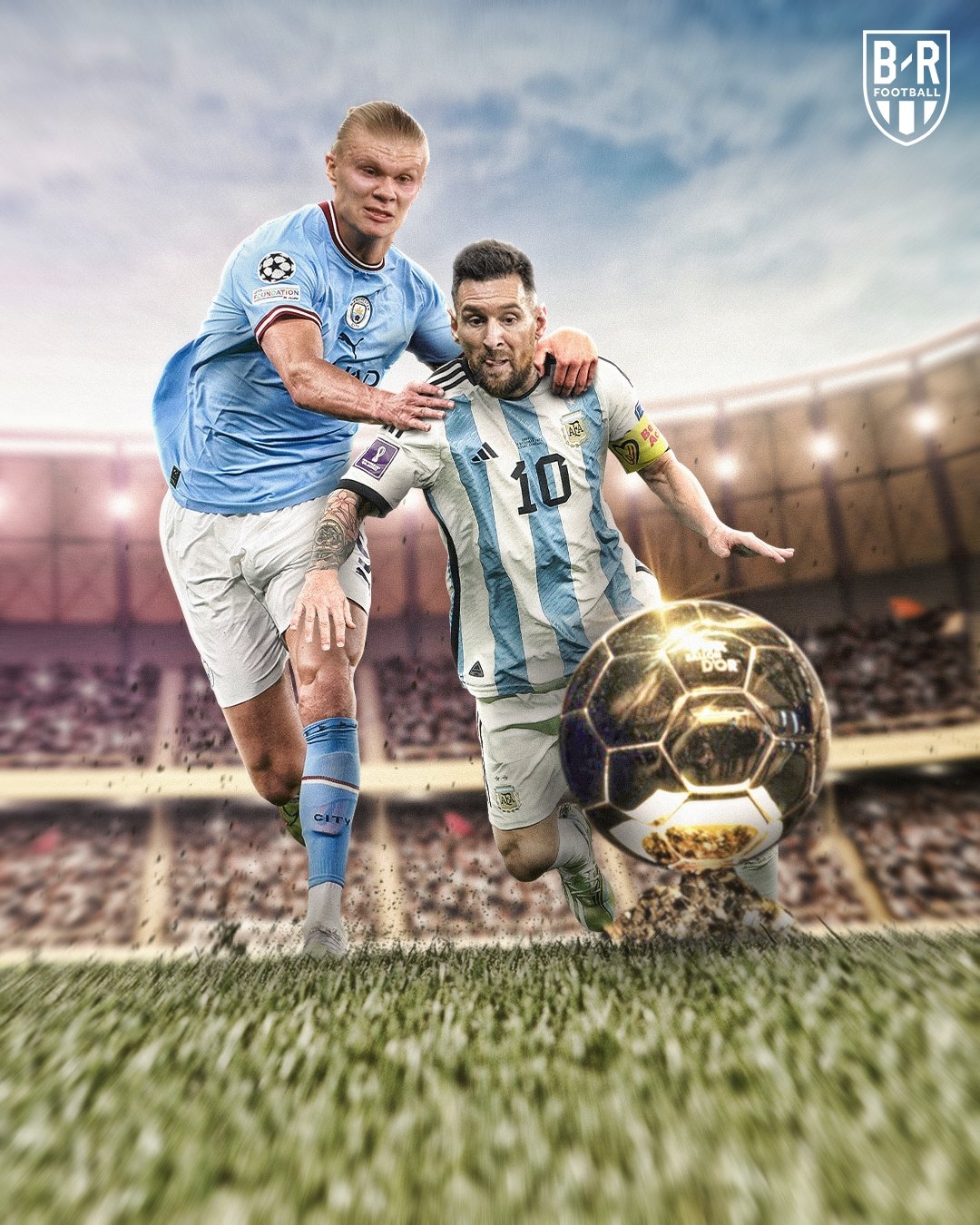 1080x1350 B R Football Haaland Is Looking For His First. Leo Messi Is Going For A Record Eighth. The Battle For The Ballon D'Or ⚔️, Phone