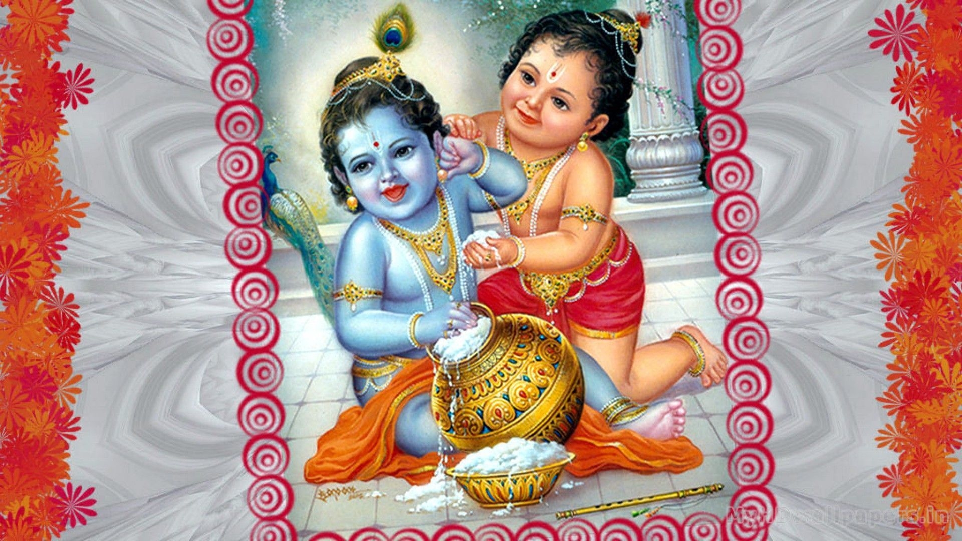 1920x1080 Lord Krishna And Balram Wallpaper, HD Wallpaper. Krishna wallpaper, Bal krishna, Lord krishna, Desktop