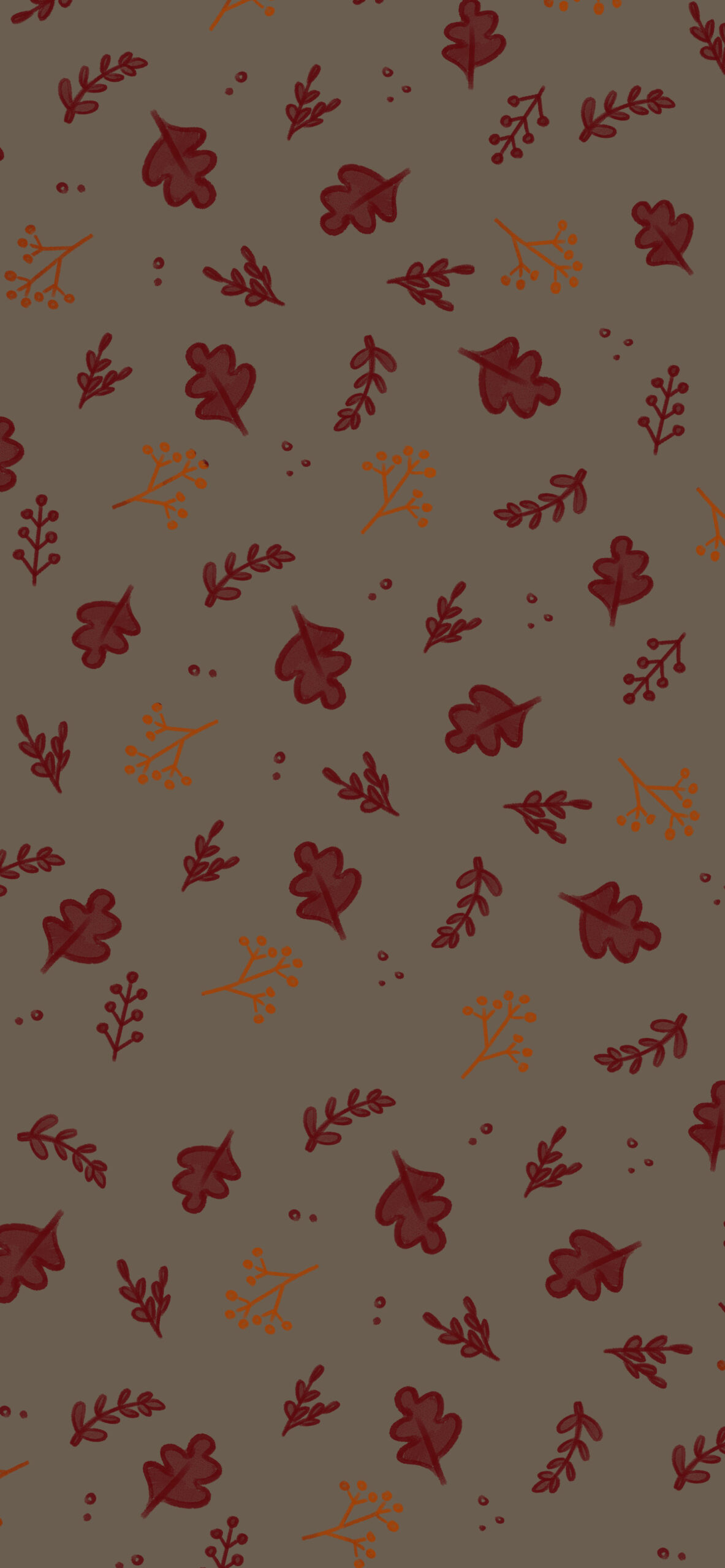 1190x2560 Oak Leaves Brown Wallpaper Fall Wallpaper for Phone, Phone