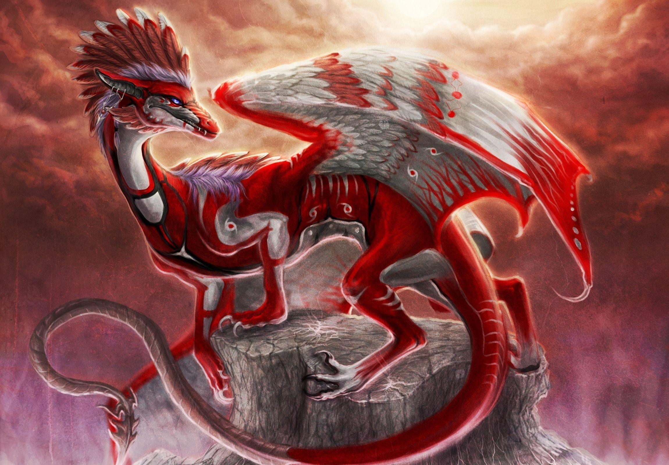 2300x1600 Red Dragon Background, Desktop