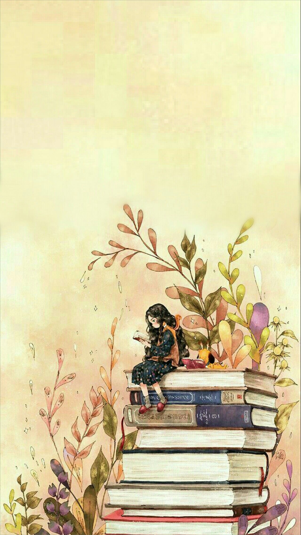 1280x2280 So cute!!!!!!!!!!!. Book wallpaper, Dreamy art, Amazing art painting, Phone